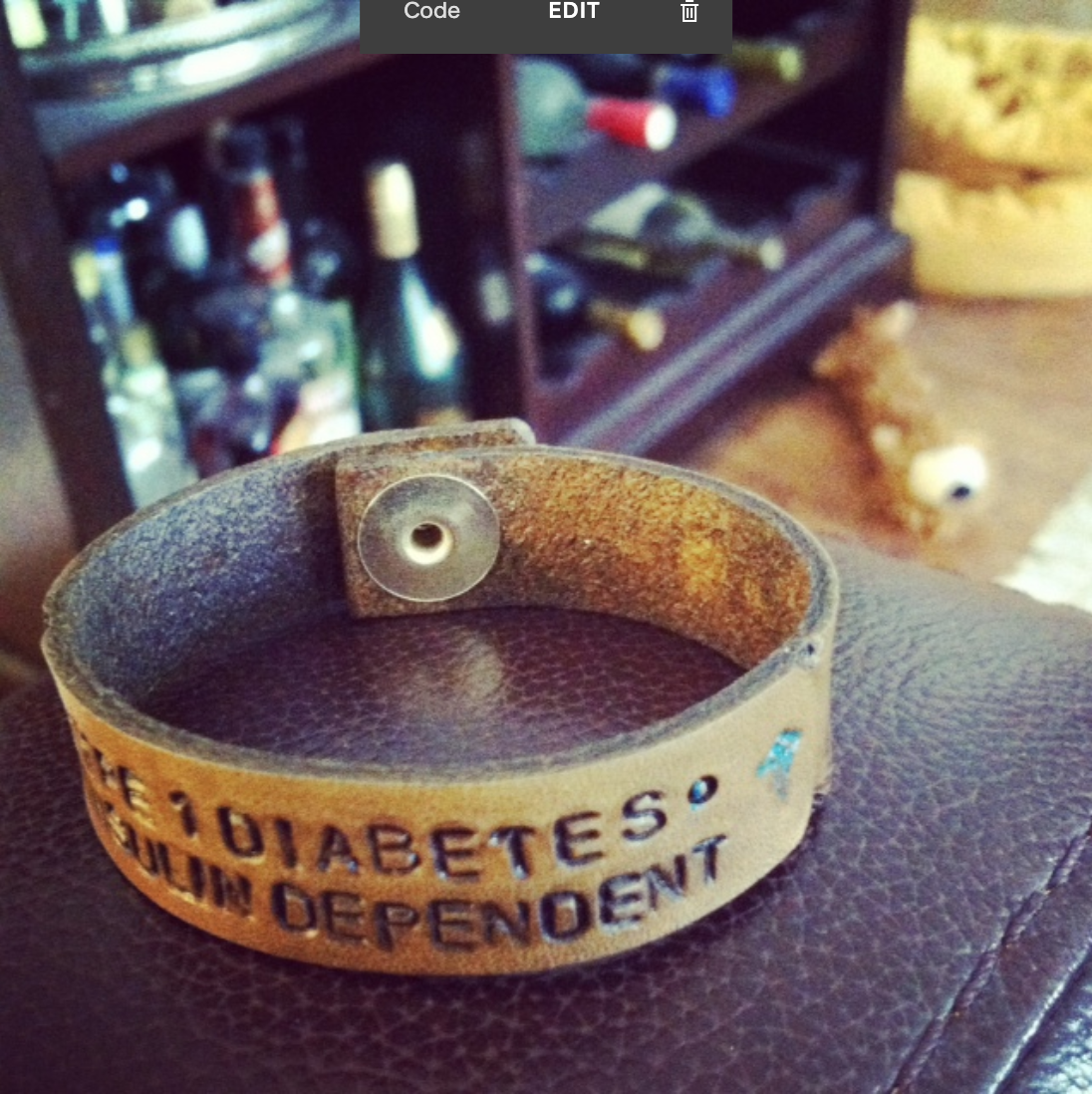 Custom medical ID bracelet from Mesa Dreams Leatherworks