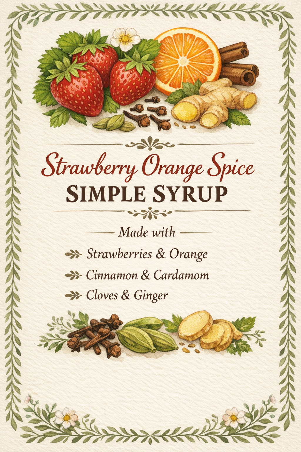 strawberry simple syrup with warming spices