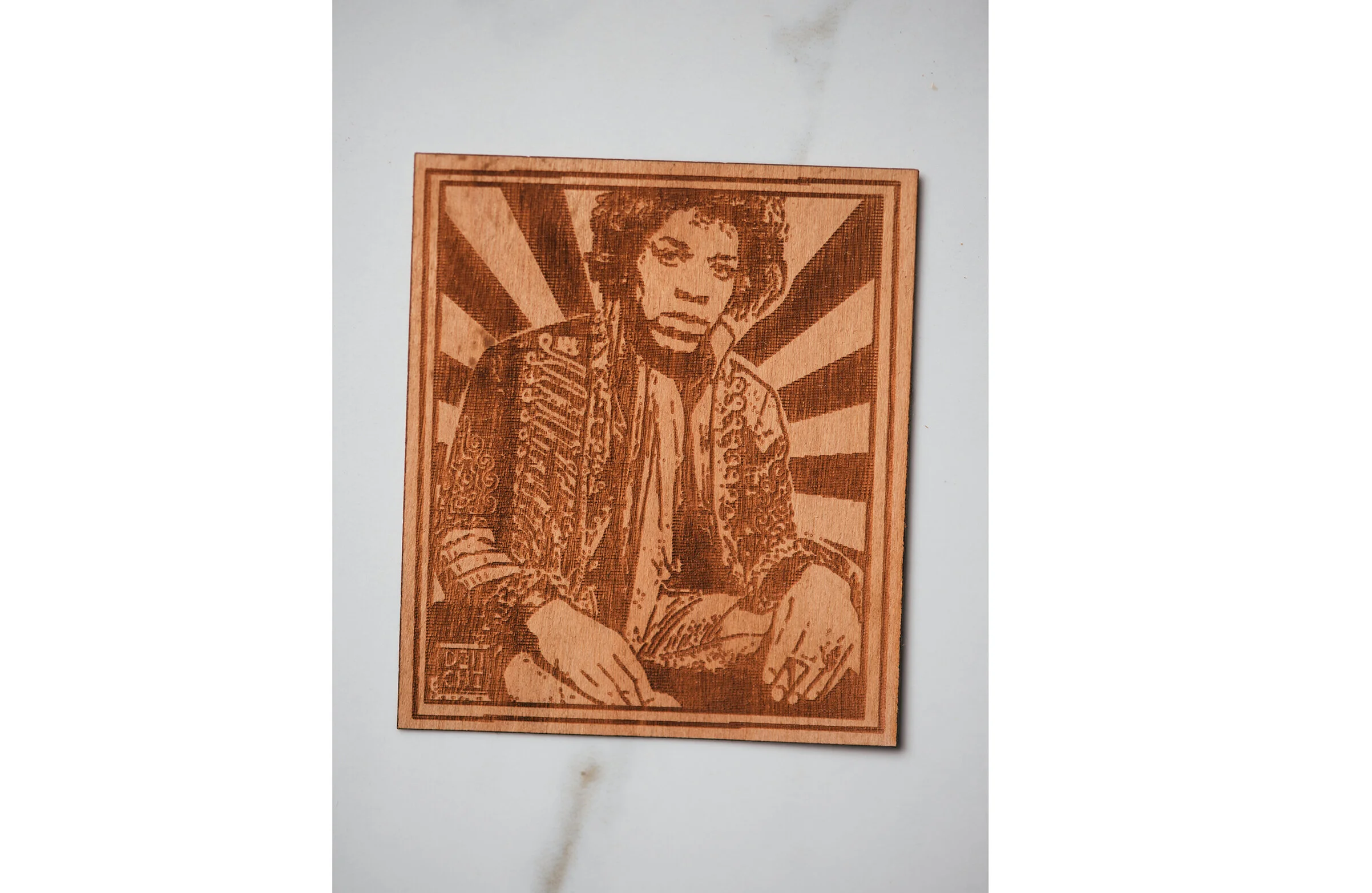 Jimi Hendrix Wooden Sticker