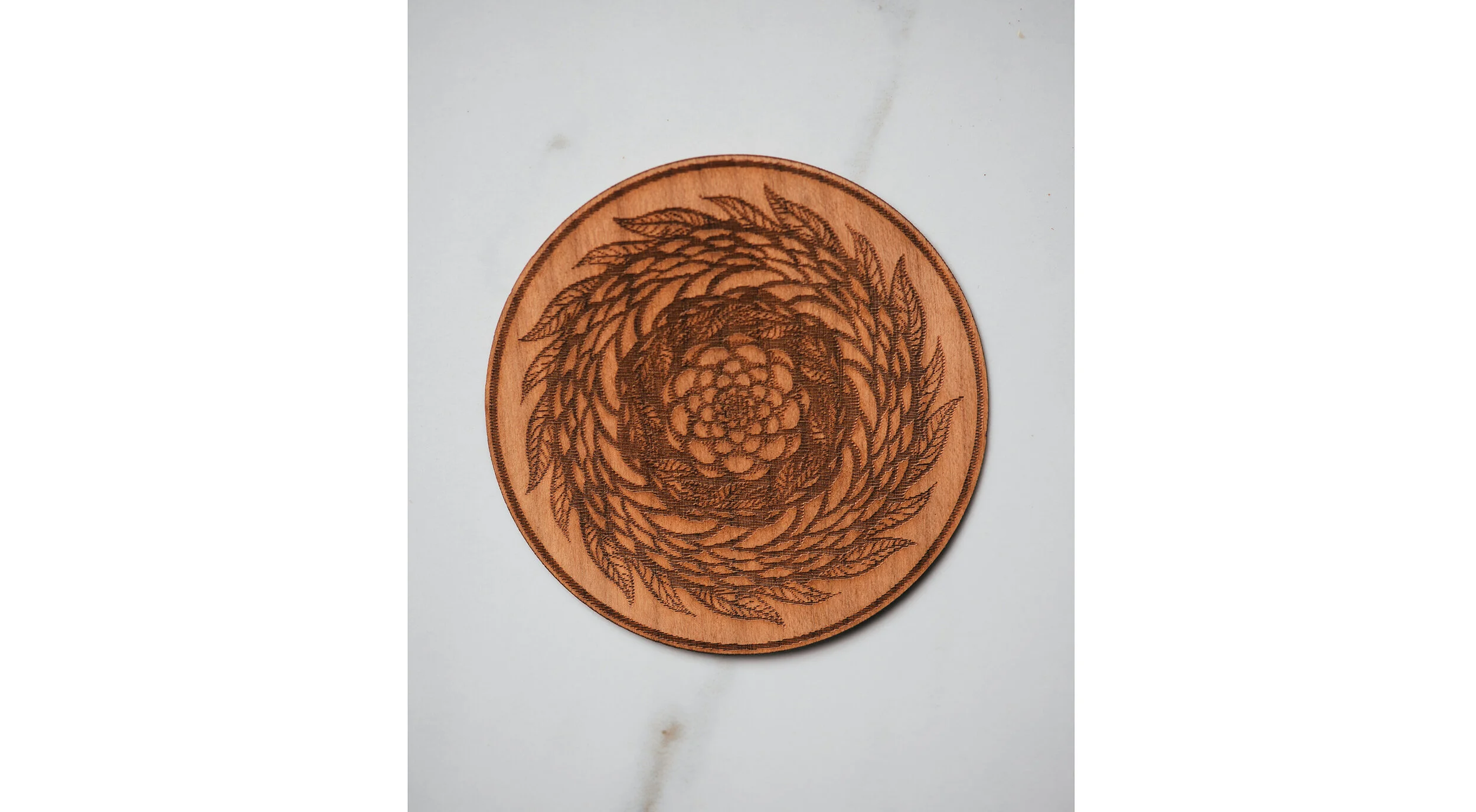 Leaf Wreath Wooden Sticker