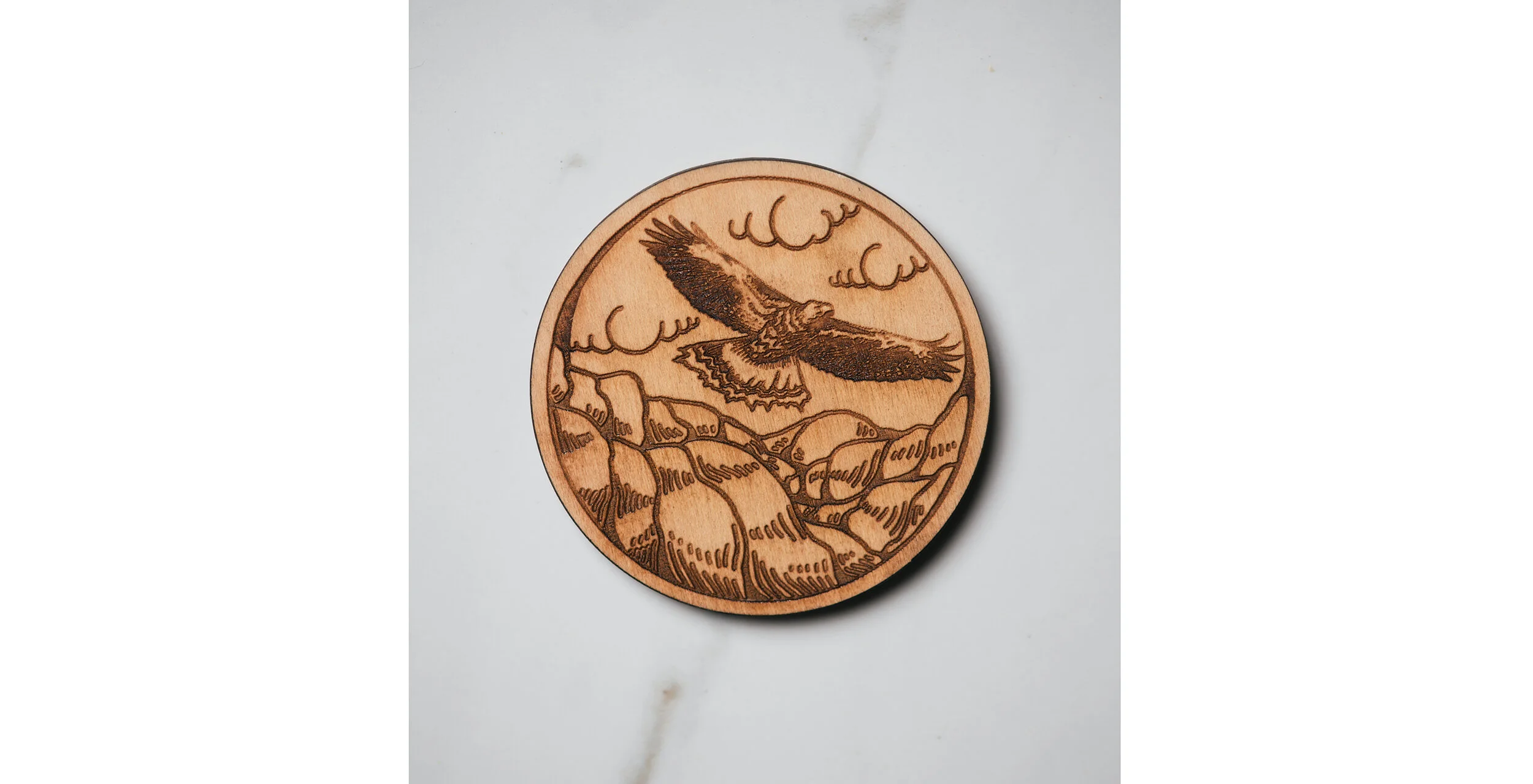 Soaring Eagle Wooden Sticker