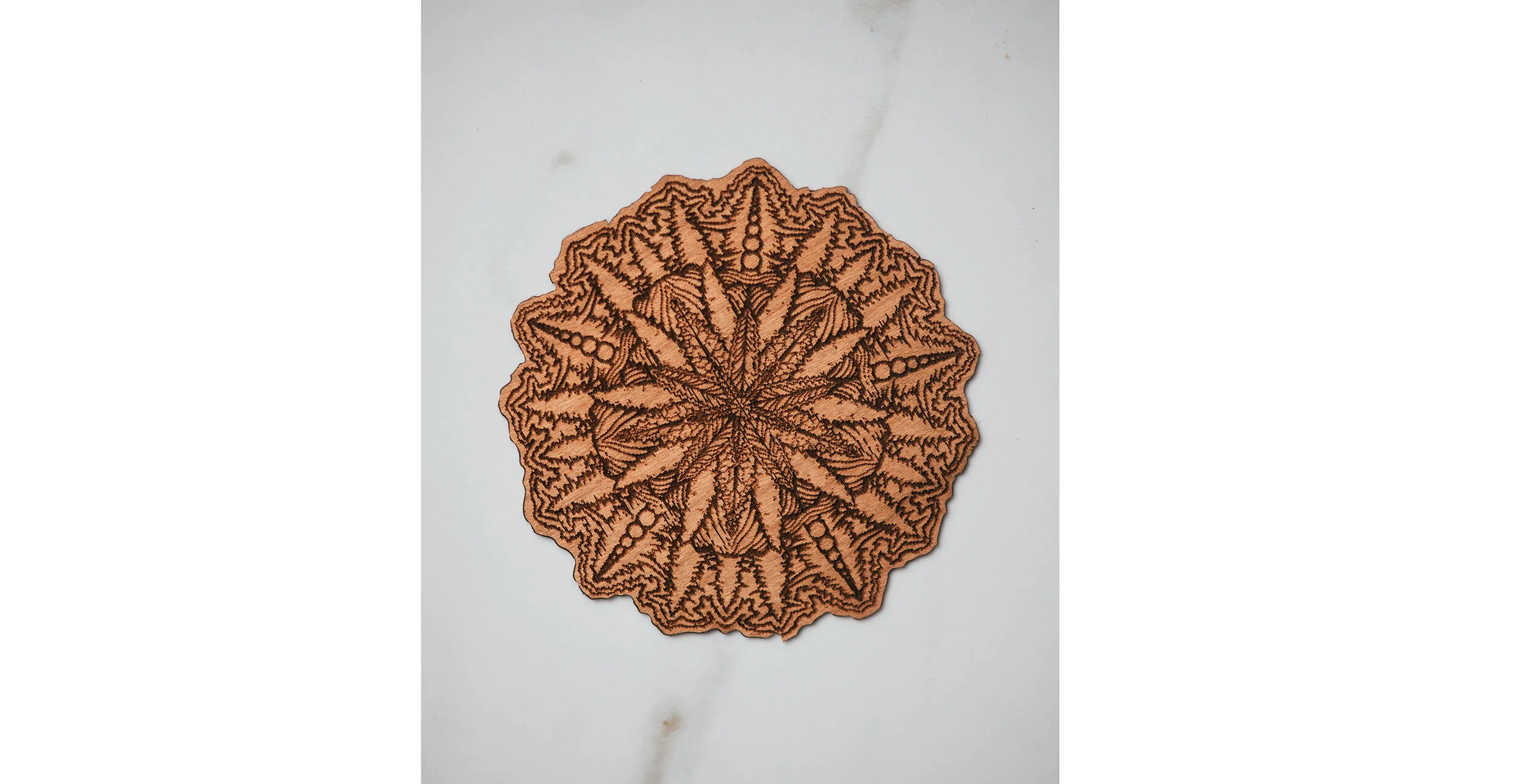 Weed Mandala Wooden Sticker