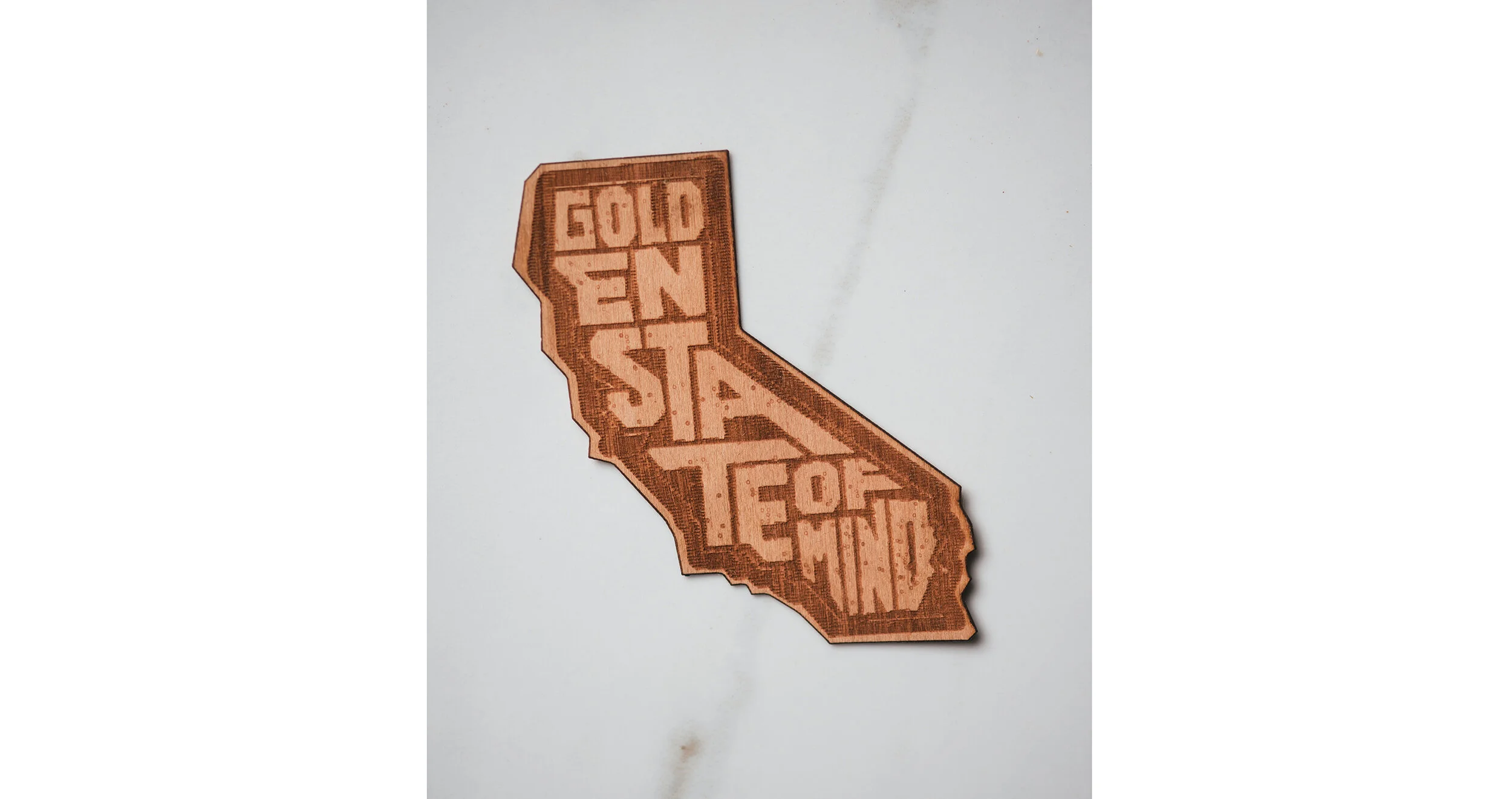 Golden state of mind Wooden Sticker