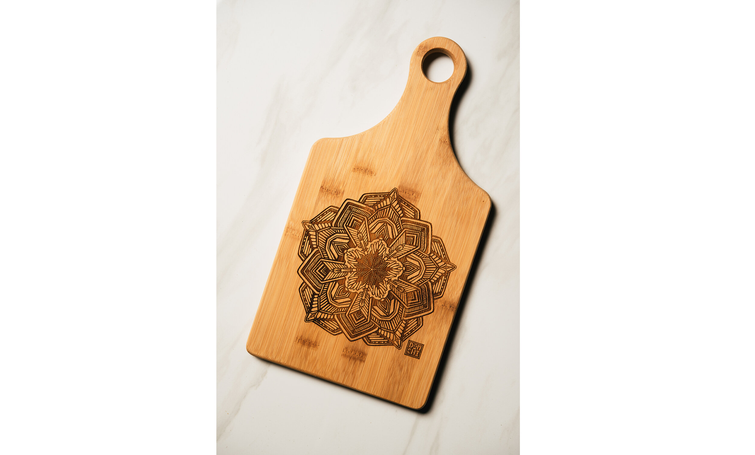 Tribal Flower Bamboo Cutting Board — Dom Chi Designs
