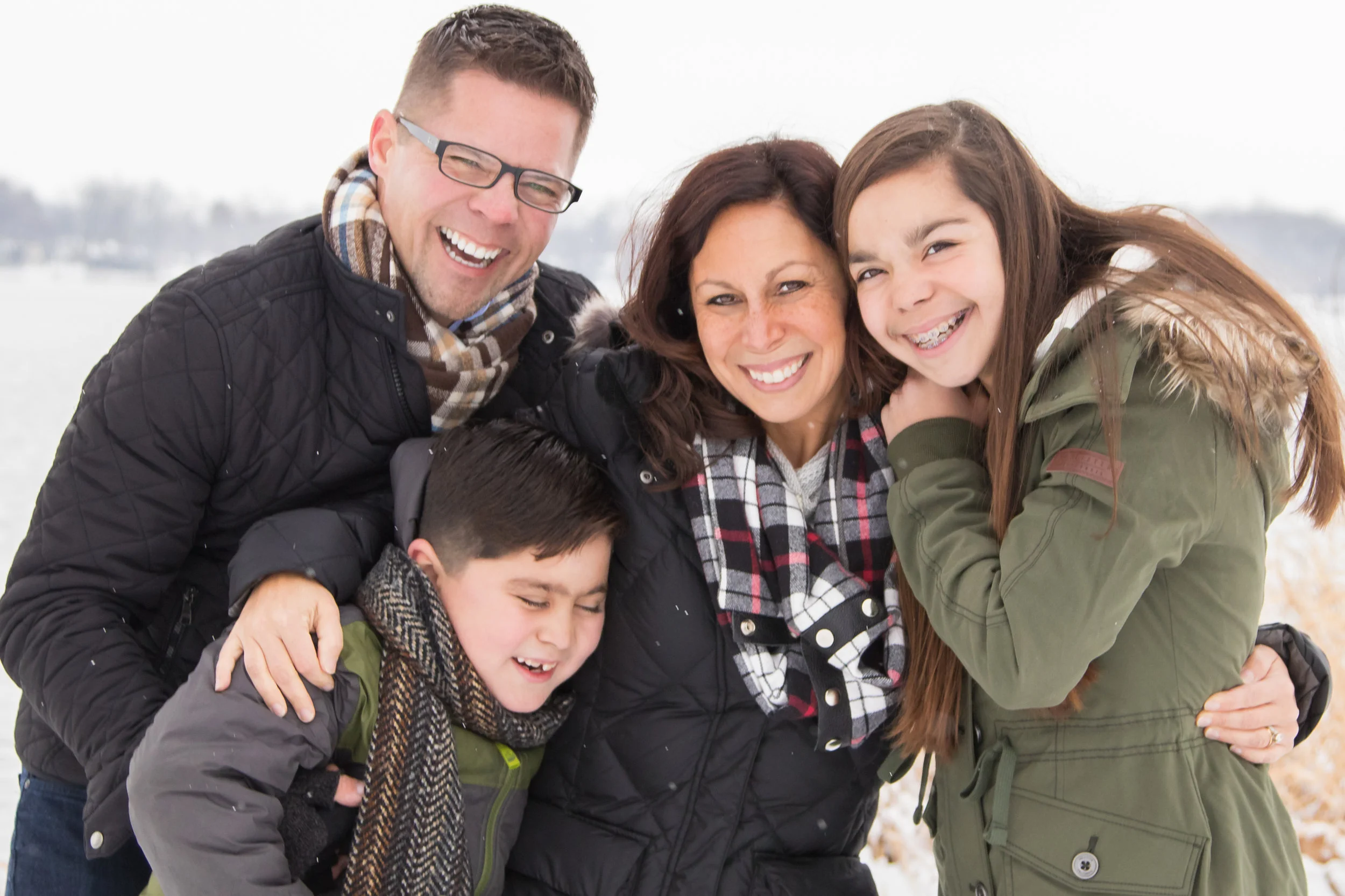 Outside winter family photo