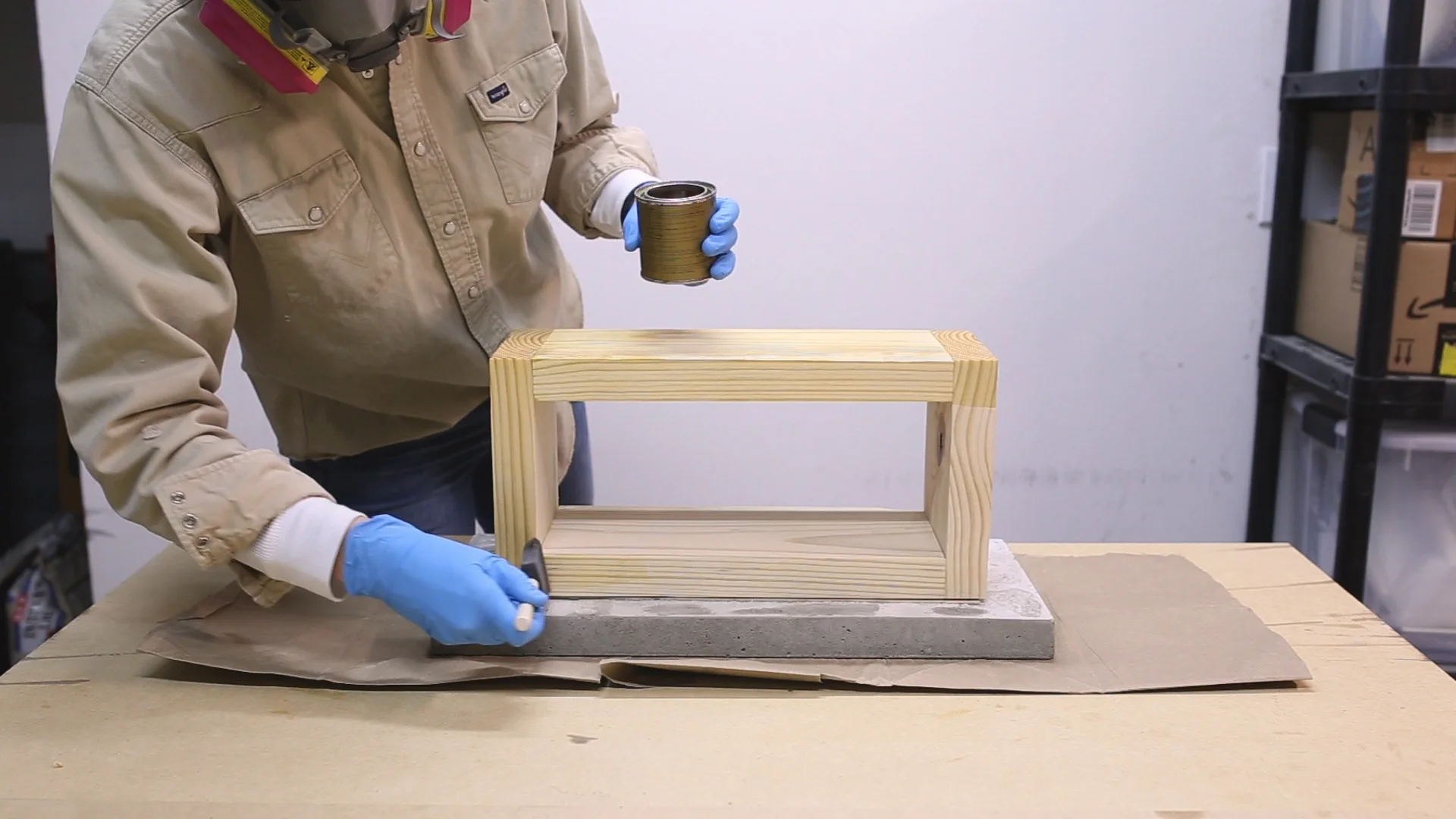 I then sanded the dowels smooth and gave the wood base a couple of coats of polyurethane in a matte finish. This will protect the wood from the waterfall of water that appears every time my Labrador gets a drink.