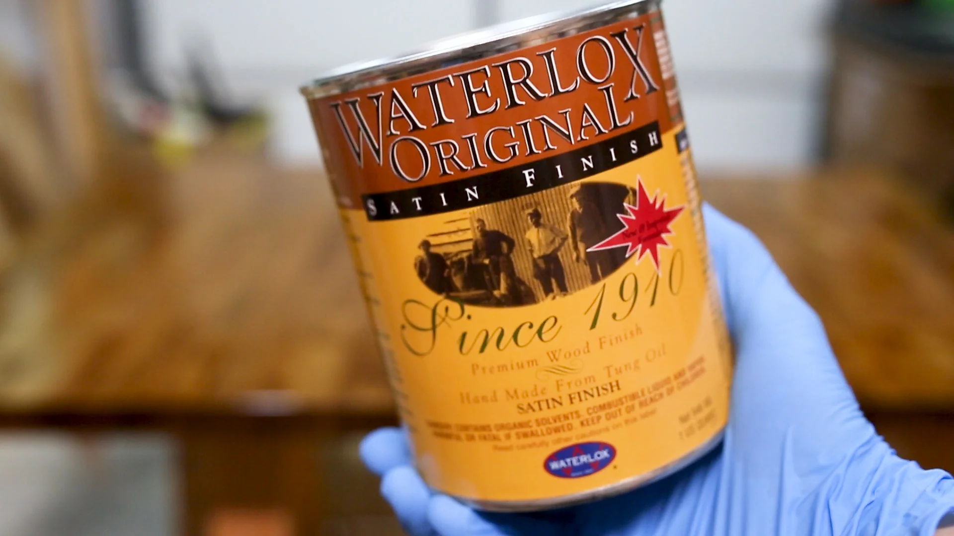 I wanted the countertops to have more of a matte finish, so I used a mixture of 50/50 Waterlox Original and Waterlox Satin Finish for the last two coats of sealing - for a total of 4 coats.