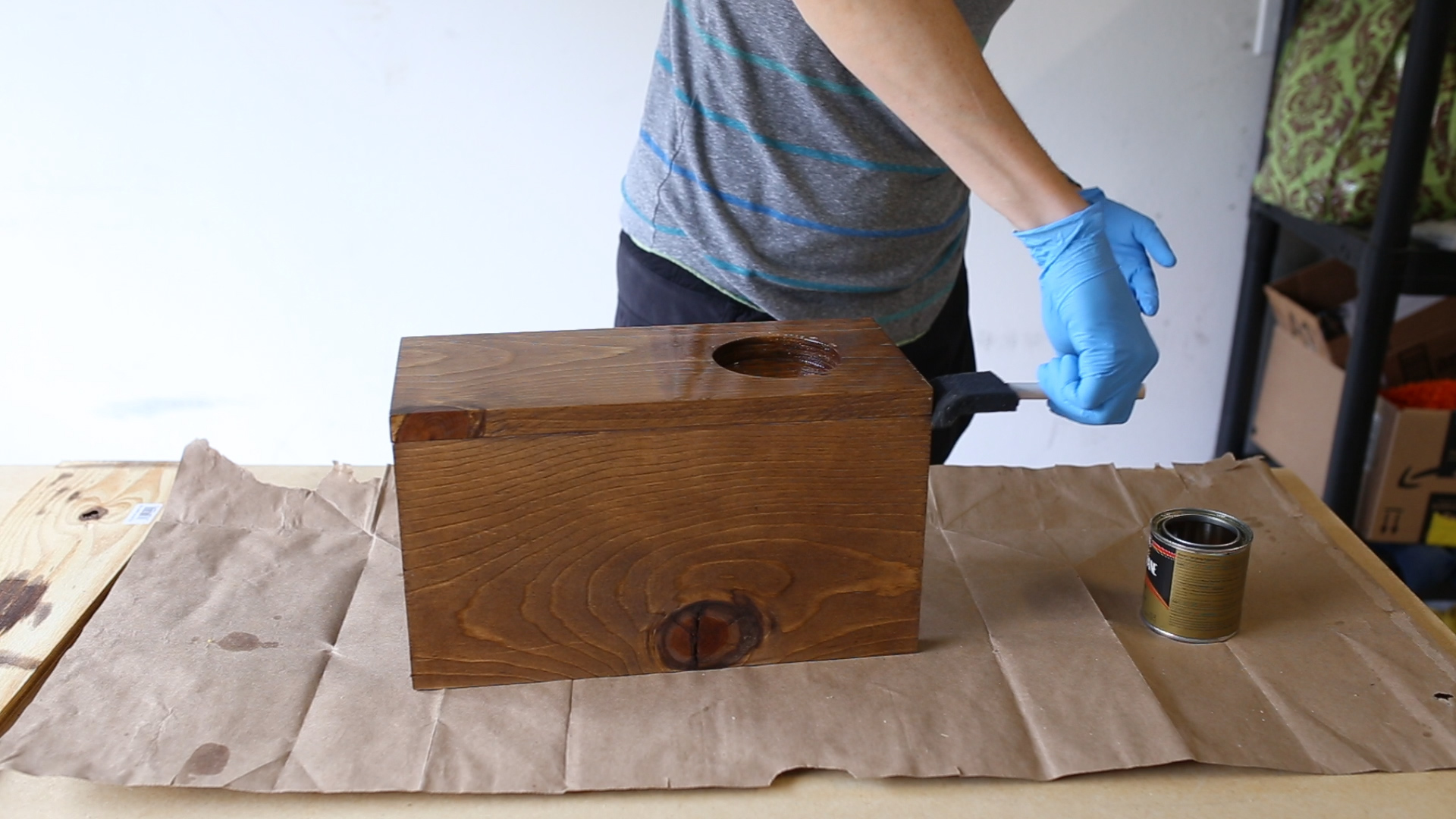 And then once all of the pieces were together, I finished the project with one more coat of polyurethane .