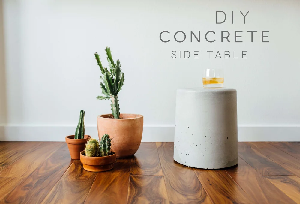 Diy Concrete Side Table Easy Maker Gray