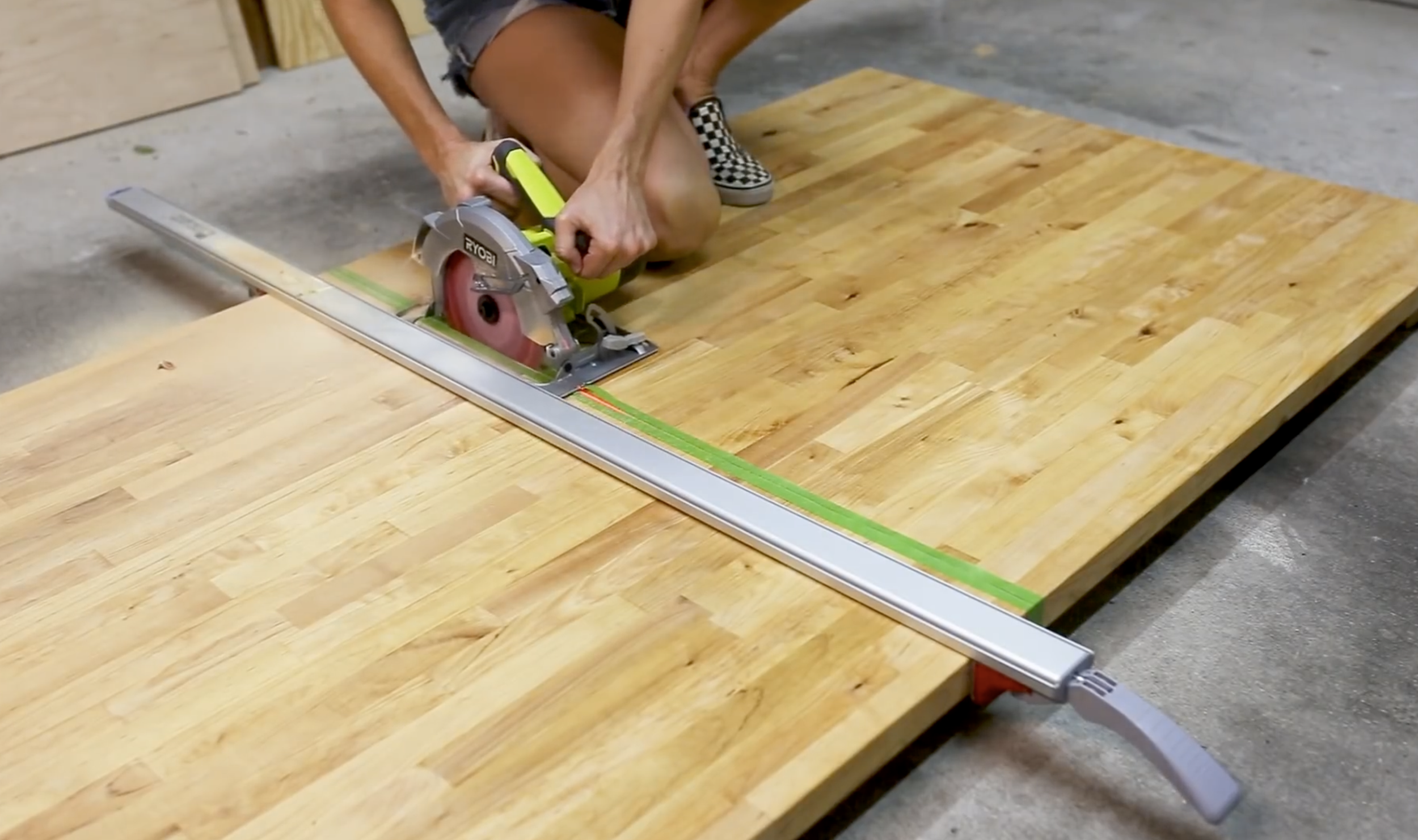 Using a clamped edge guide in my Butcher Block Countertop project