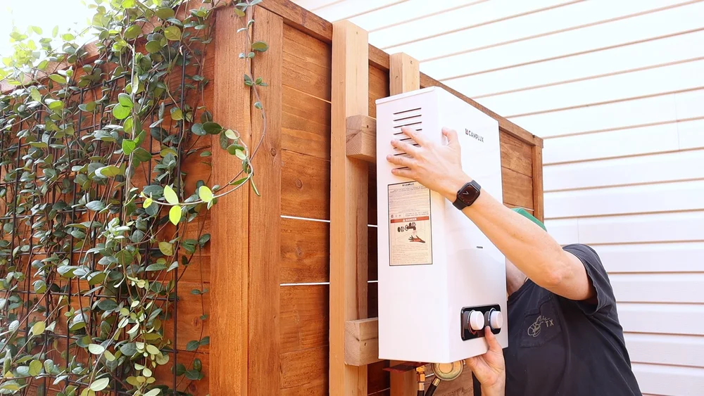 How to Add Instant Hot Water to an Outdoor Shower - DIY Guide + Video ...