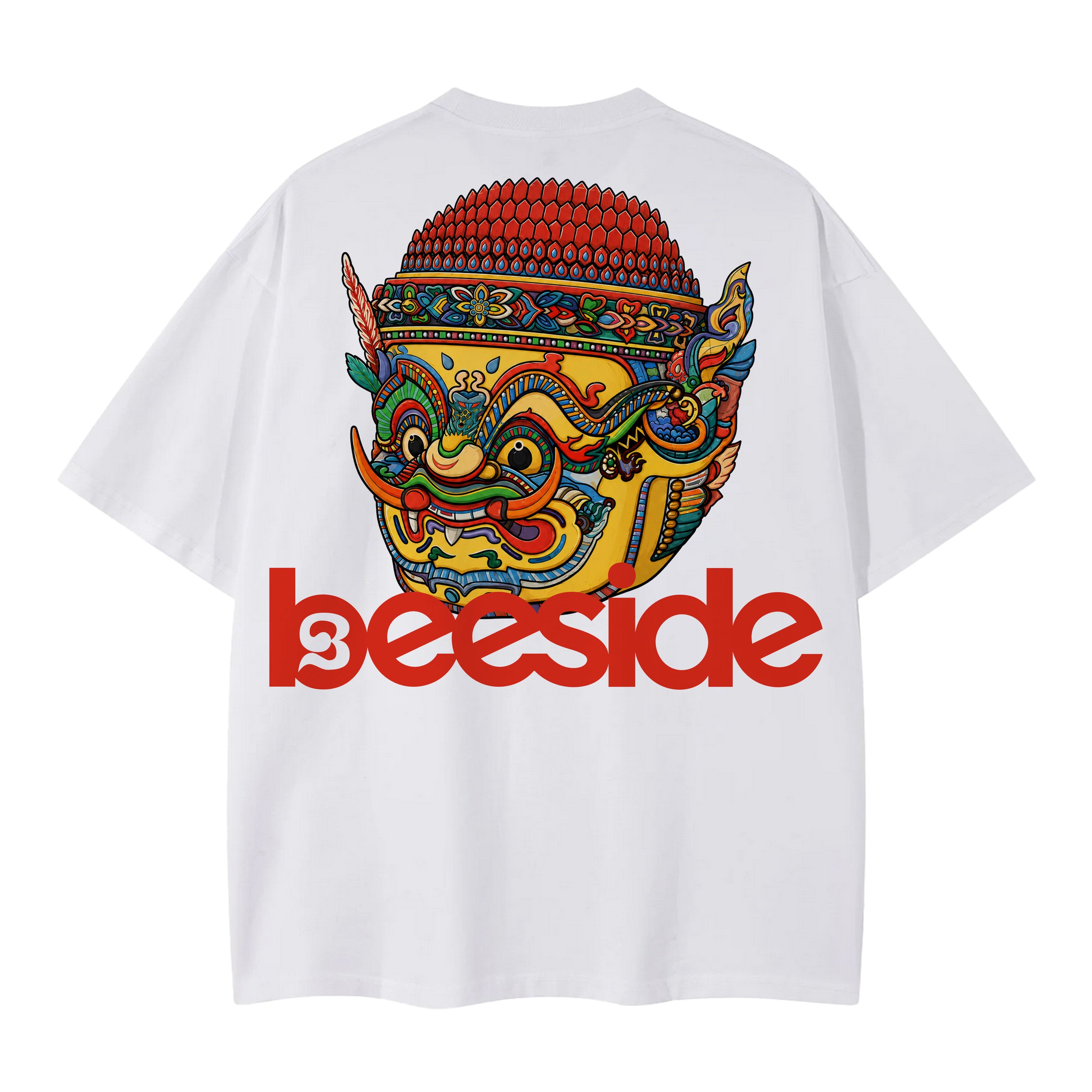 Bee Side White Yeahk Tee - Back Heavyweight Style.jpg