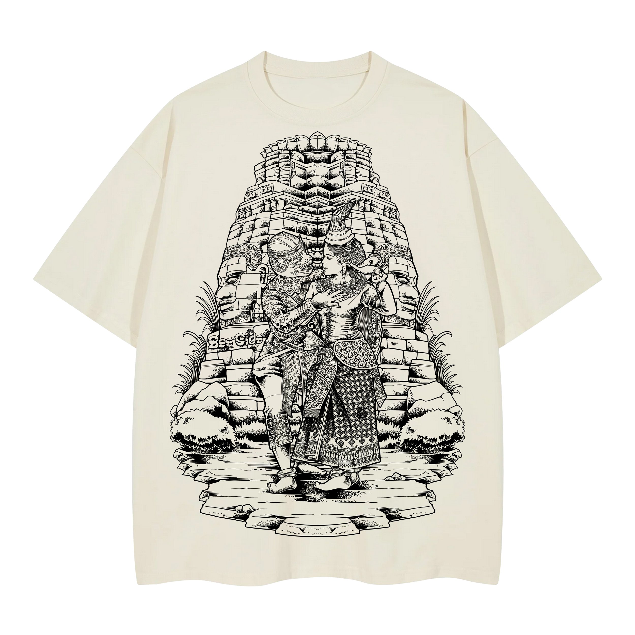 Robam Hanuman and Sovann Macha - Cream White Tee.jpg