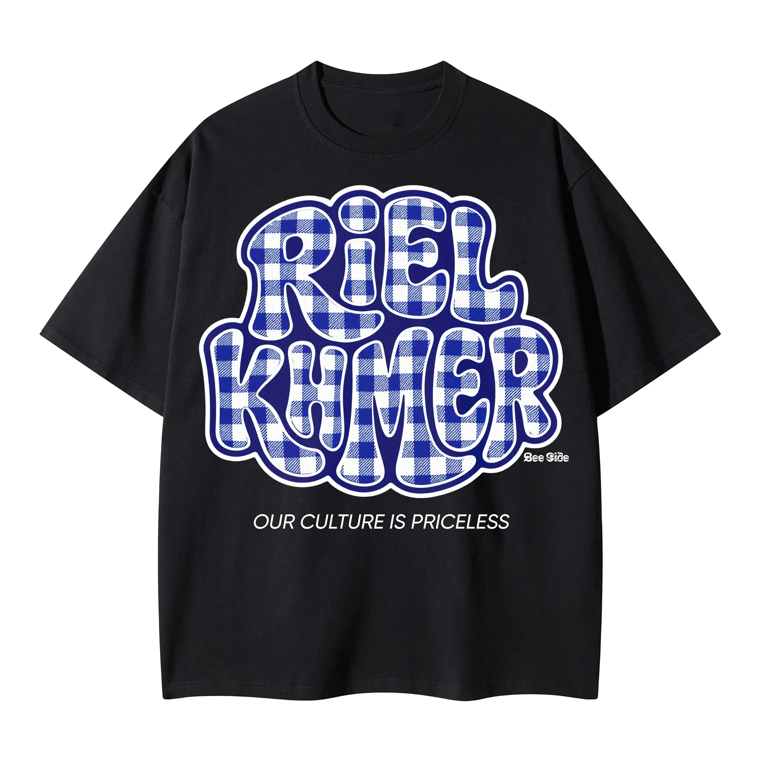 Riel KHMER Krama White & Blue Tee.jpg