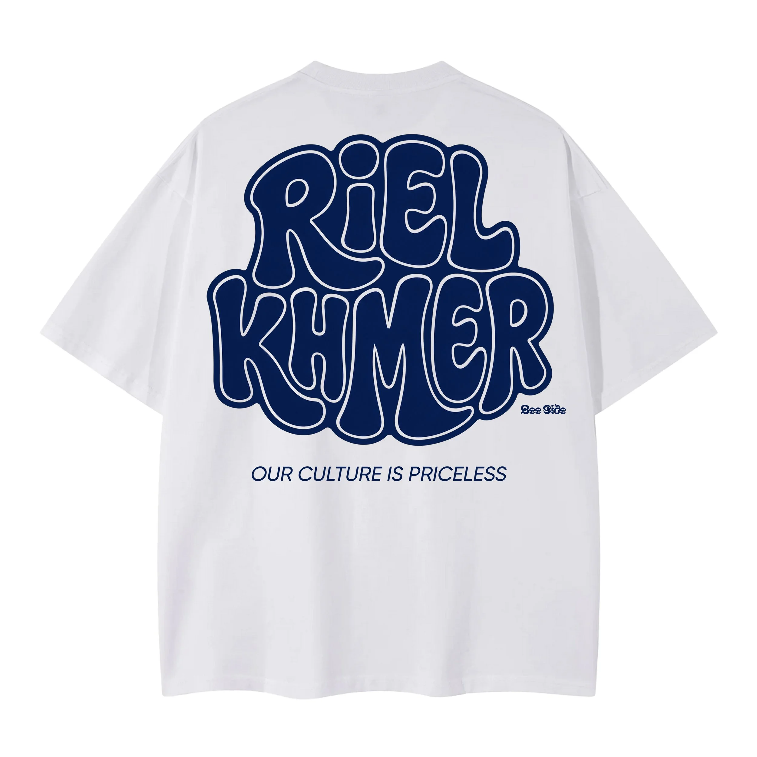 Riel KHMER White - Blue Logo Heavyweight Style Tee1.jpg