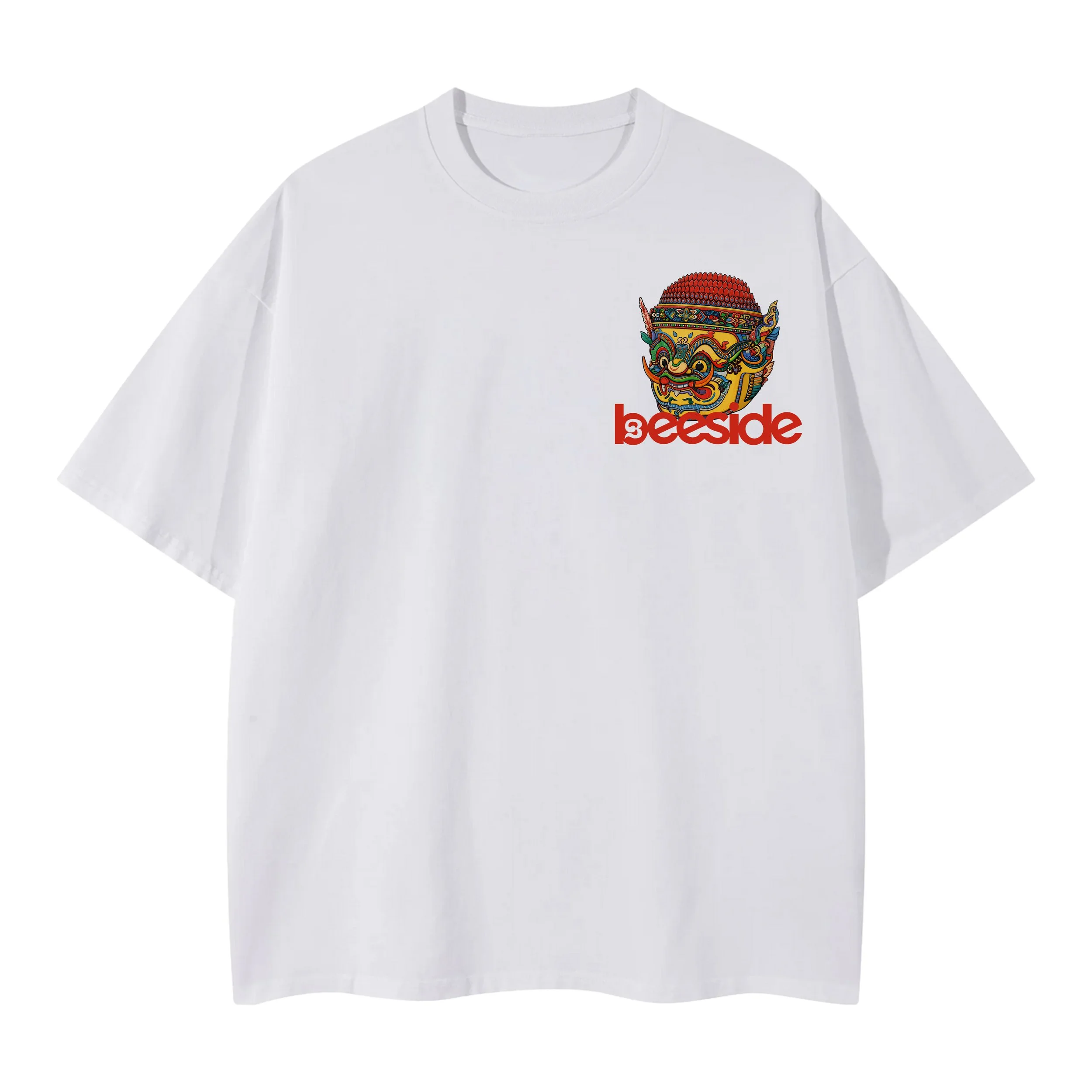 Bee Side White Yeahk Tee - Front Heavyweight Style.jpg