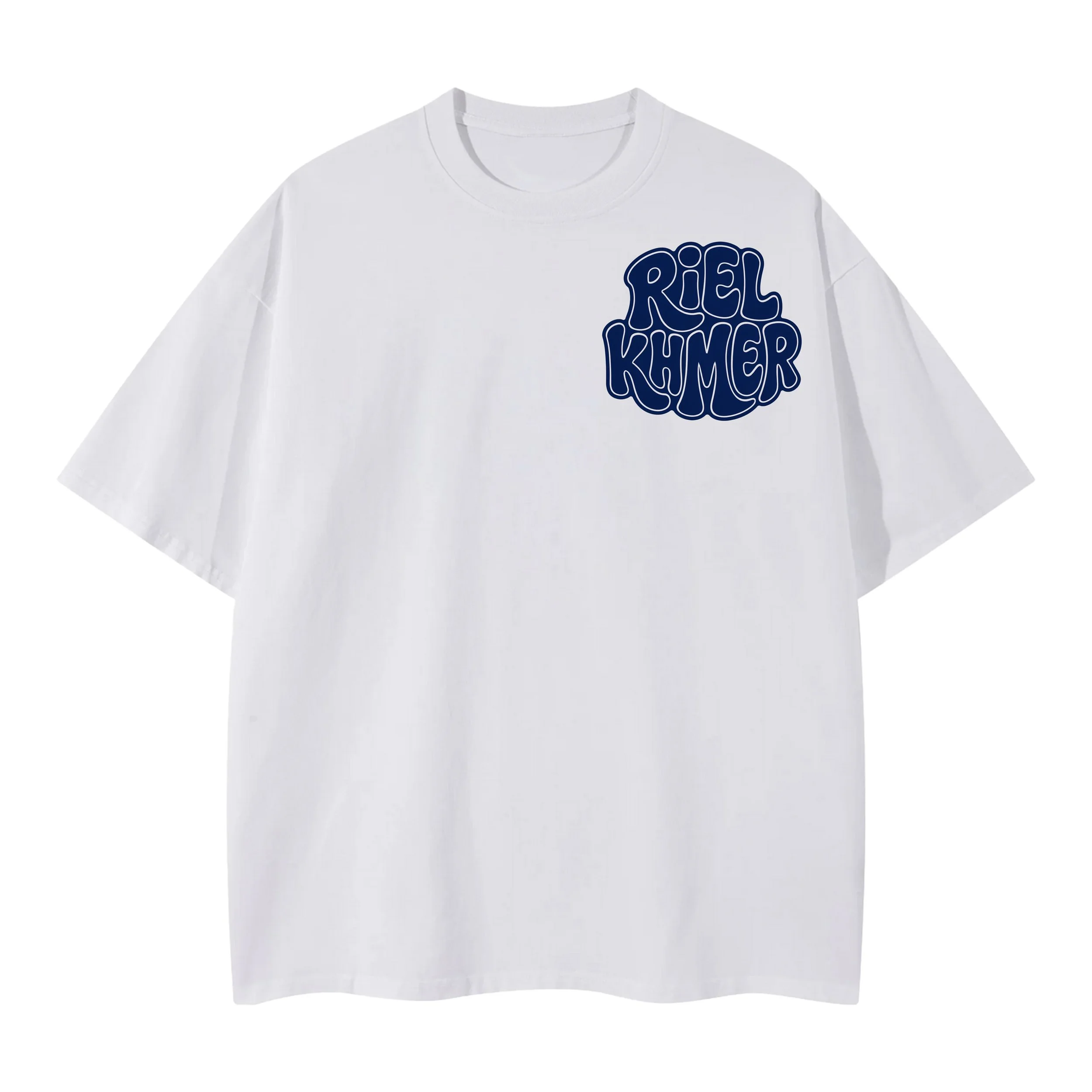 Riel KHMER White - Blue Logo Heavyweight Style Tee.jpg