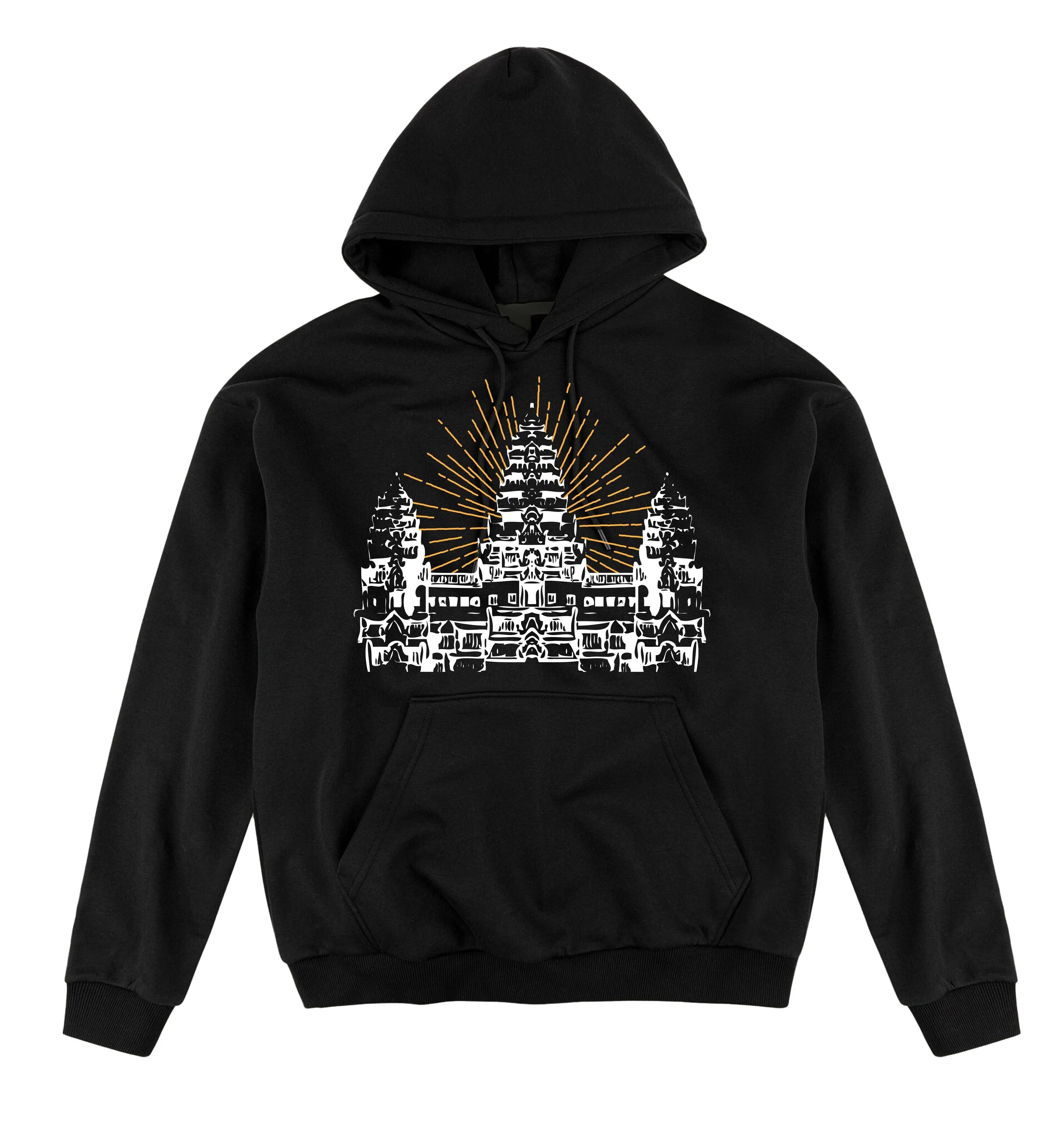Anachak ANGKOR Sun Rays Front Black Hoodie.jpg