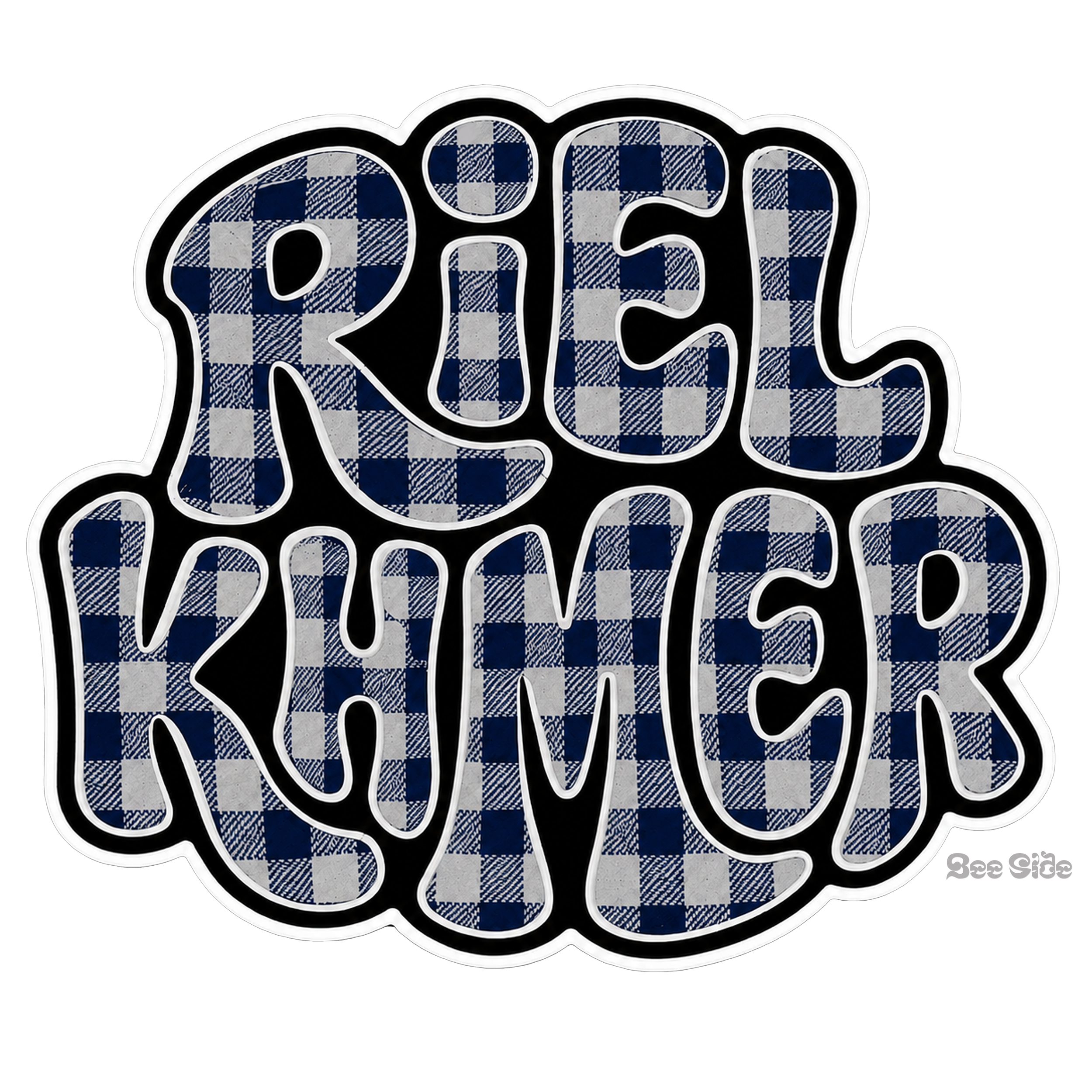 Riel KHMER - Grey & Navy Blue Krama.png