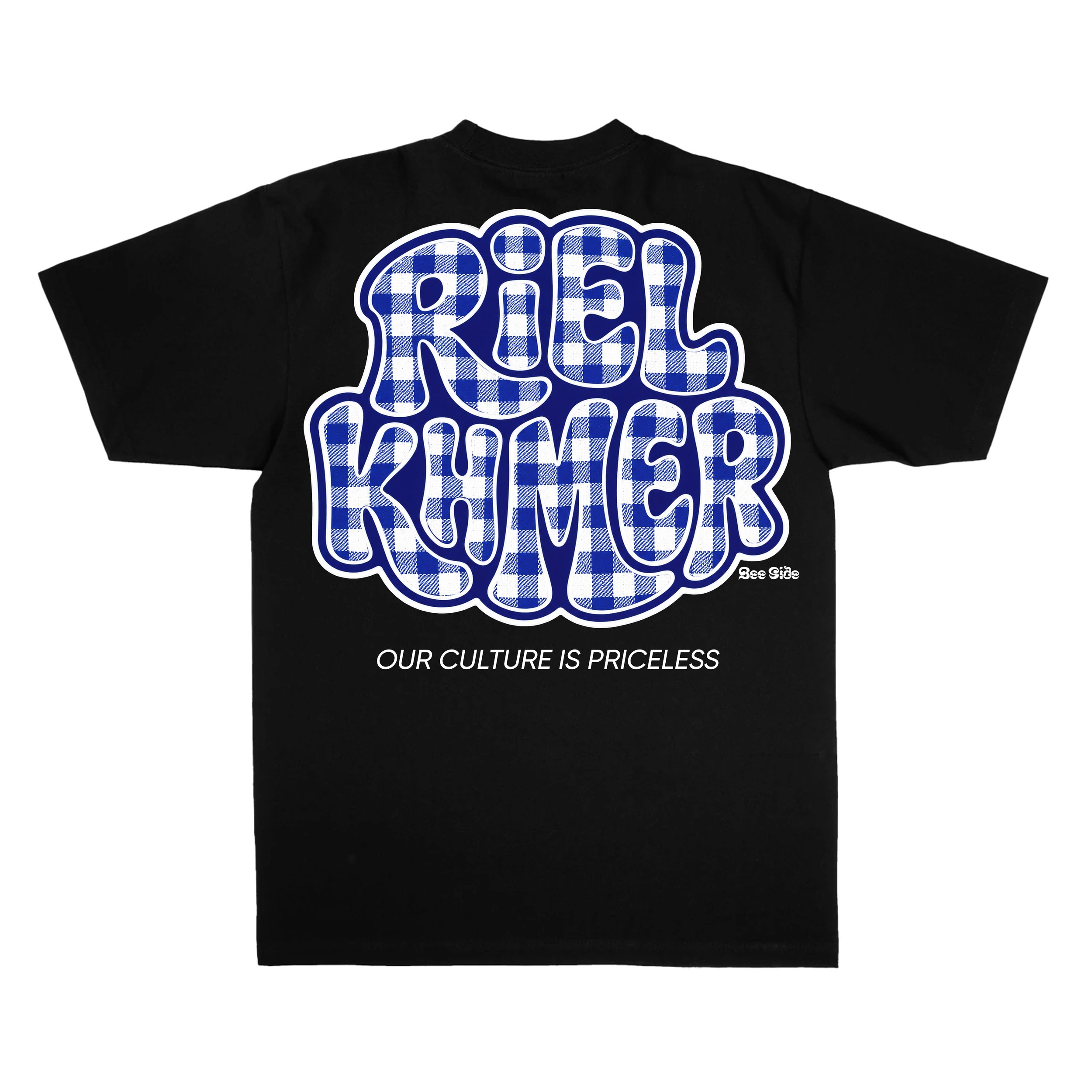Riel KHMER White & Blue Krama Heavyweight Style Tee1.jpg