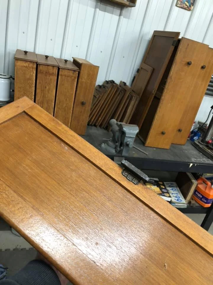 Salvaging the original wood cabinet doors