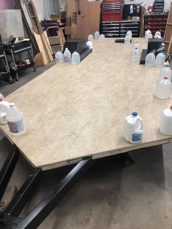 Post-glue... weighing down the edges to prevent curling
