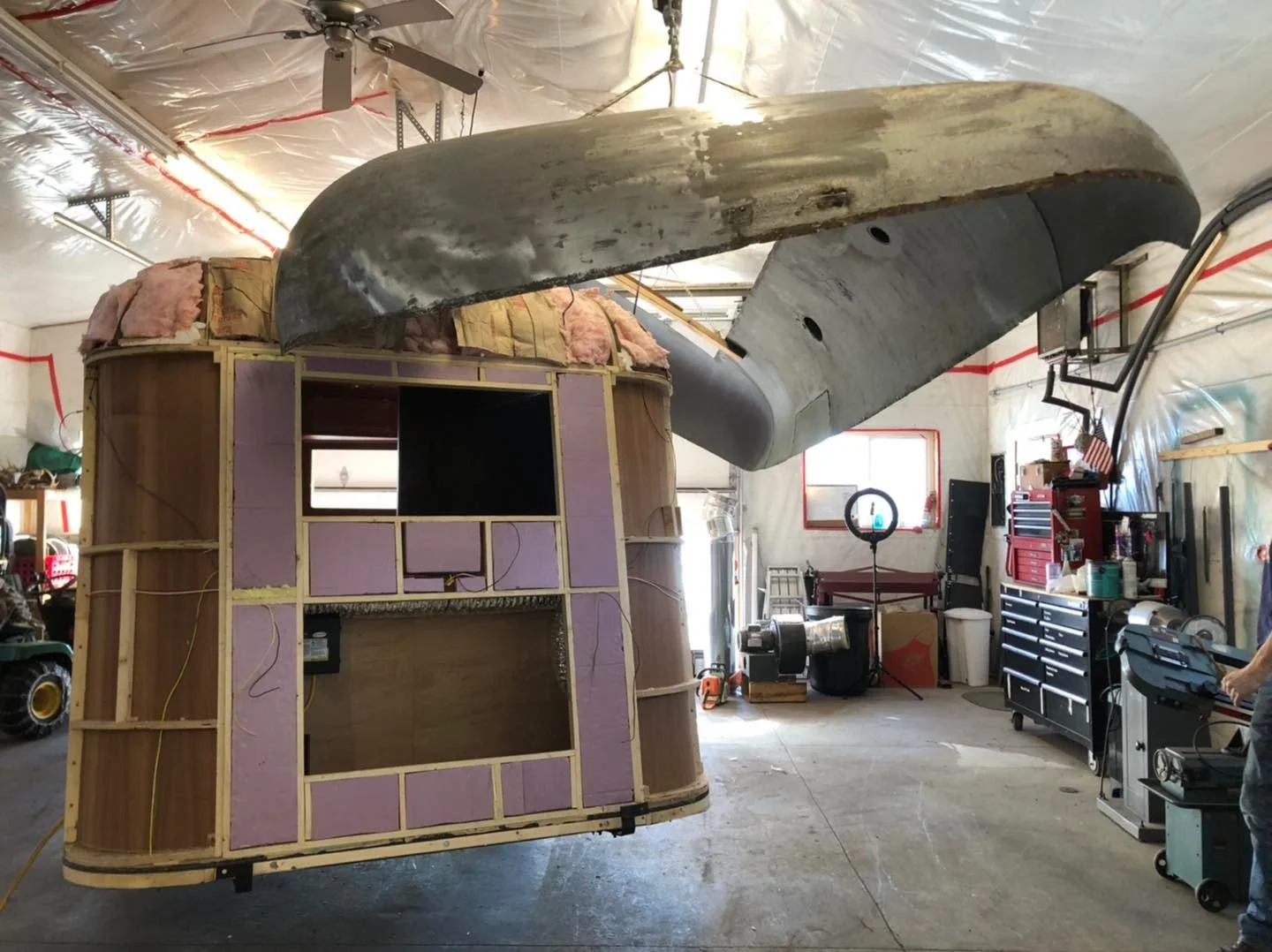 Roof is lifted into place