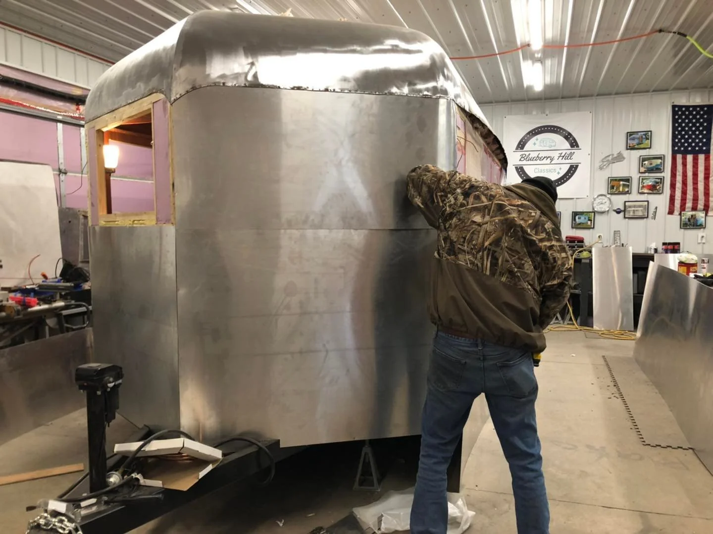 Installation of the new aluminum skin