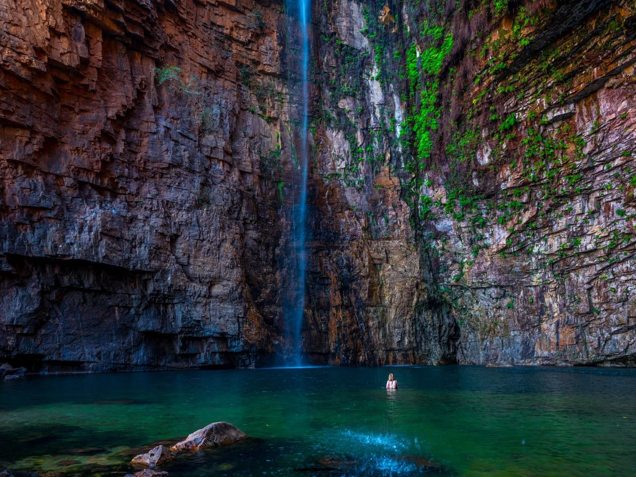 woman swimming in emma gorge