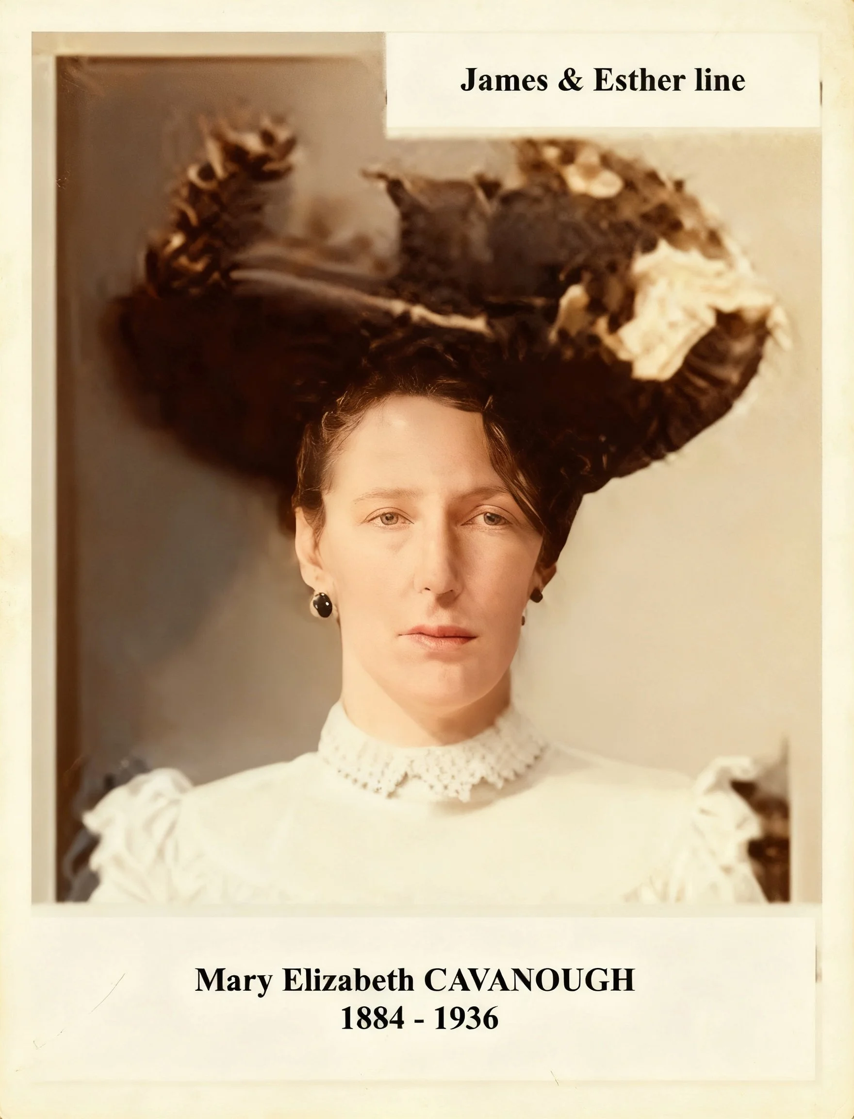 Mary Elizabeth CAVANOUGH was born 16 Apr 1884 (twin) in Thylungra Station, Roma, Qld, died on 25 Oct 1936 in Mental Hospital, Goodna, Queensland at age 52, and was buried on 27 Oct 1936 in Goodna Asylum Cemetery. Never married. Mary had three childre