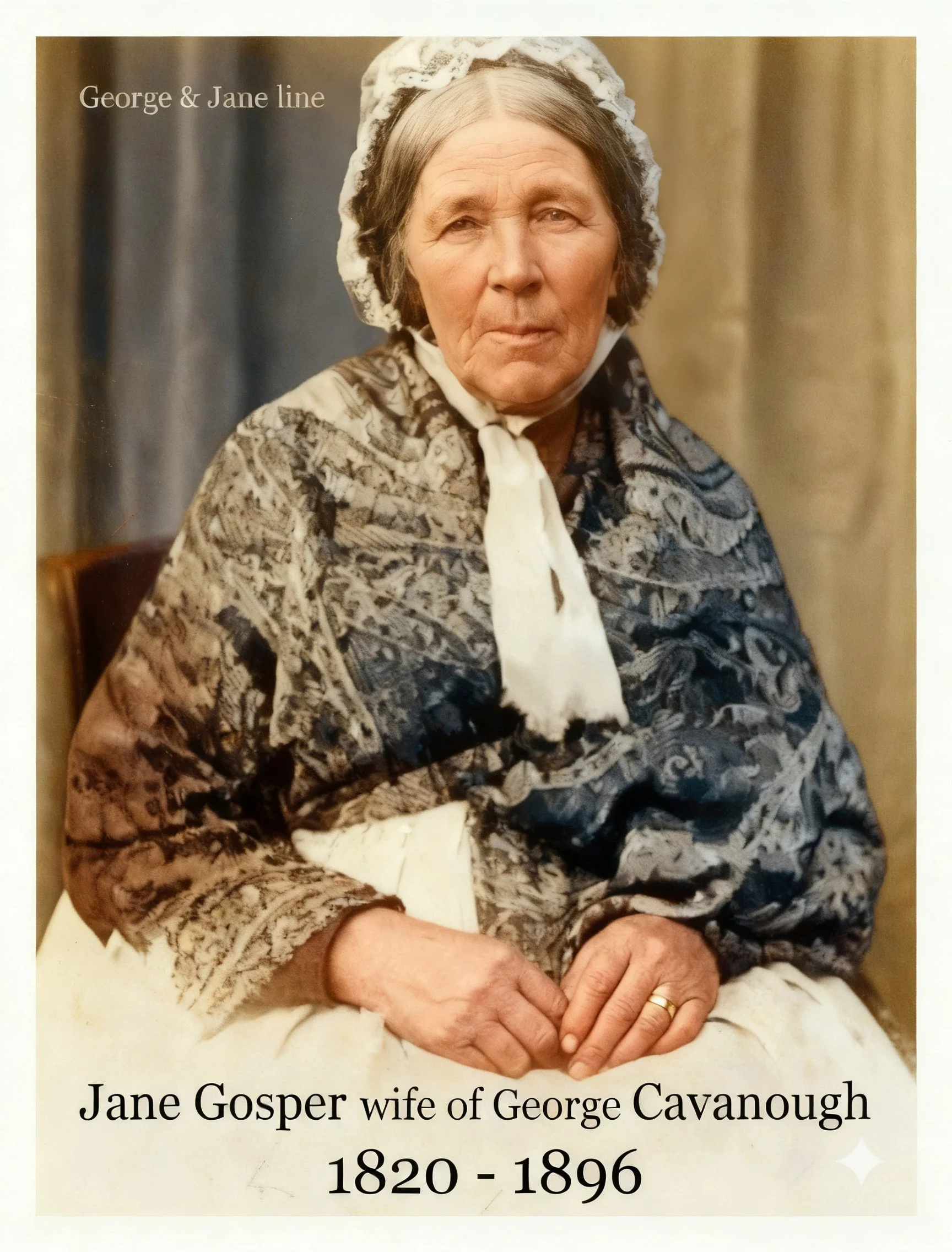 George Cavanough born 5th July 1807 on the Hawksbury. George was the 7th son of Owen & Margaret. George married Jane Gosper on the 5th July 1836. As Jane was only 16 her parents Thomas Gosper and Jane Turnbull had to give consnt . Jane was born 3rd M