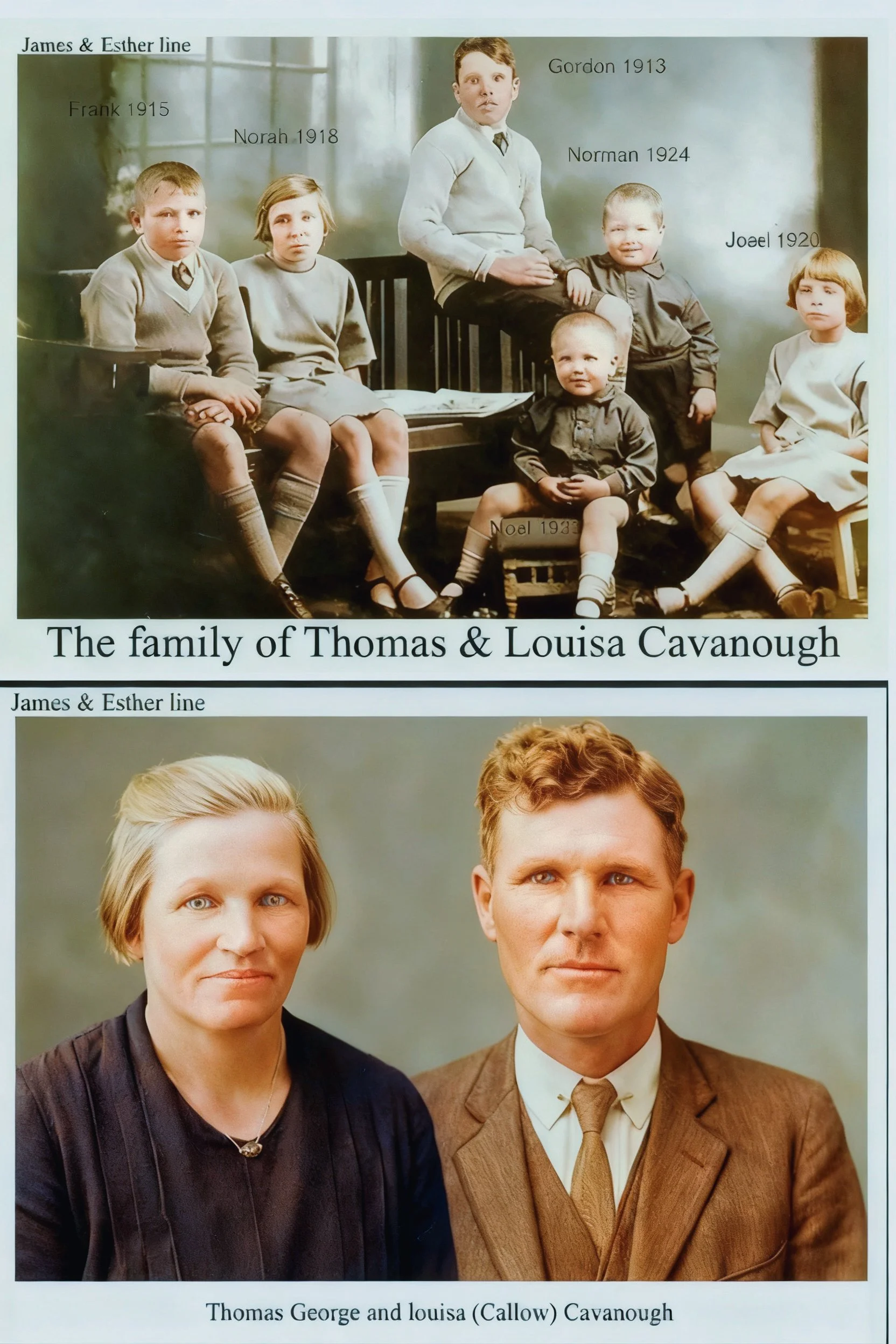 Thomas George CAVANOUGH was born on 30 Sep 1887 in Coomburah, Queensland and died on 11 Sep 1927 in Augathella, Qld, Au at age 39. Buried 12 Sep Burenda Cattle Station. Thomas married Frances Louisa CALLOW on 31 Mar 1909 in Mitchell, Qld, daughter of