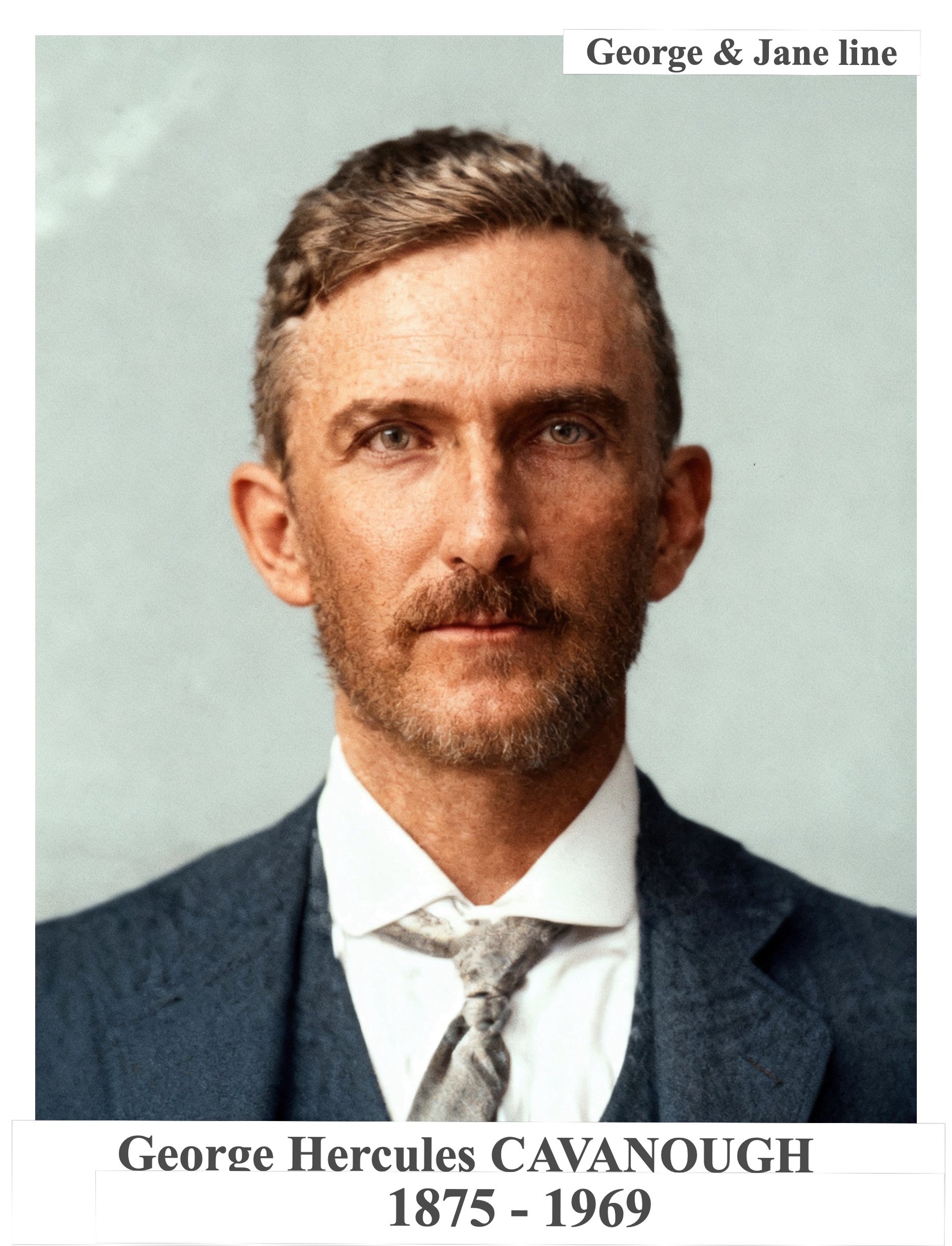 George Hercules CAVANOUGH was born on 24 May 1875 in Carroll, Gunnedah District, Nsw Au and died in 1969 in Liverpool, Nsw at age 94. George married Mary Elizabeth DAVIDSON in 1898 in Scone, Nsw, the daughter of  John DAVIDSON & Matilda STEVENSON who