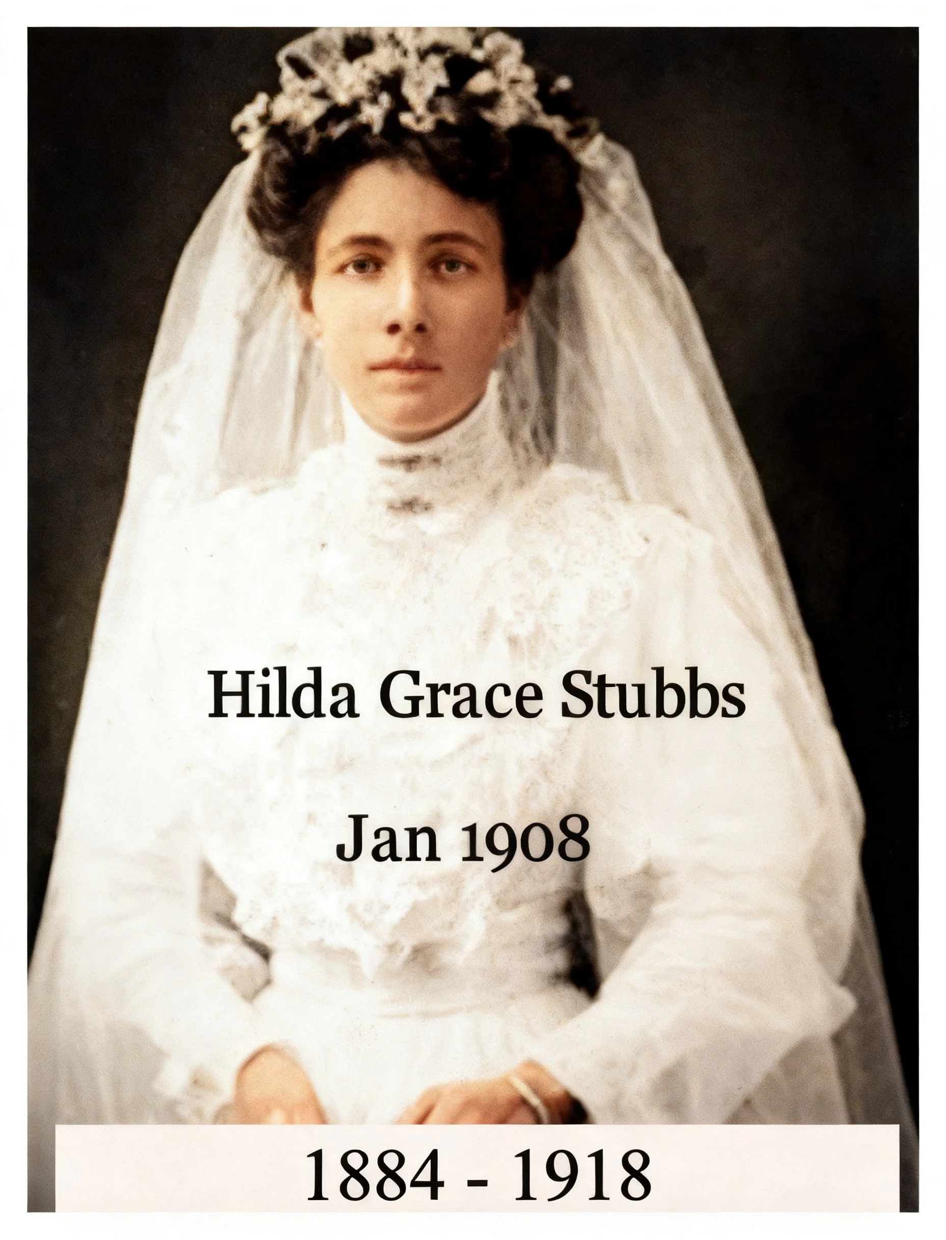 Owen Cavanough & Cecilia Collins
Hilda Grace STUBBS was born in 1884 in Bathurst, West Macquarie, Nsw and died on 10 Nov 1918 in Dubbo, Nsw at age 34 from complications of childbirth.

Hilda married Edward Green ADAMS on 21 Jan 1908 at “Glenbrook”, G