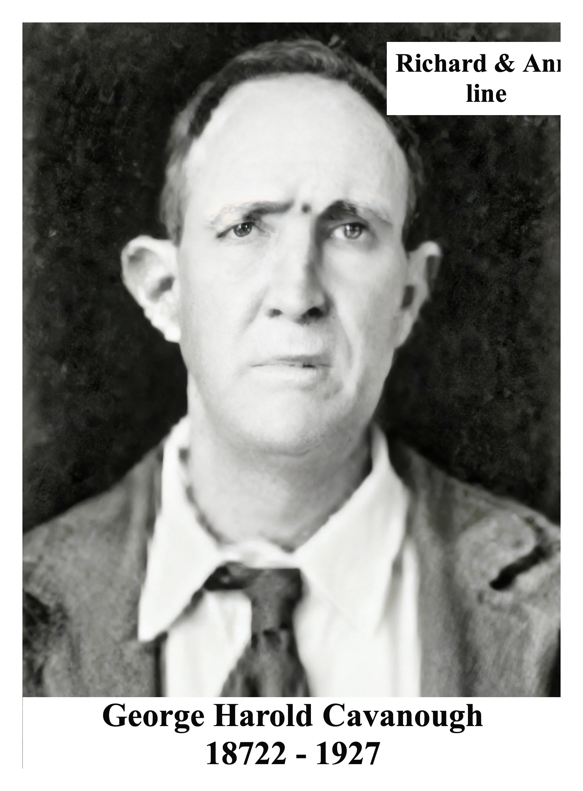 George CAVANOUGH was born in 1872, died on 2 Jan 1927 in Granville, Nsw at age 55, and was buried on 3 Jan 1927 in Rookwood C/E Cemetery Sec.T Row 29 Grave 9290 with a younger brother Arthur. No notation re George on headstone. age 55, and was buried