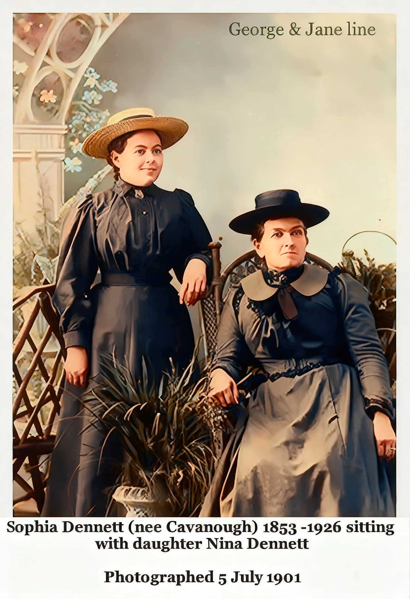 George & Jane line
Sophia next married ii) John DENNETT on 10 Mar 1883 in Wesleyan Church, Lower Portland Head, Nsw, son of farmer William DENNETT and Mary WHITFIELD. Bachelor dealer of Hawkesury River at the time of his marriage. The marriage ended 