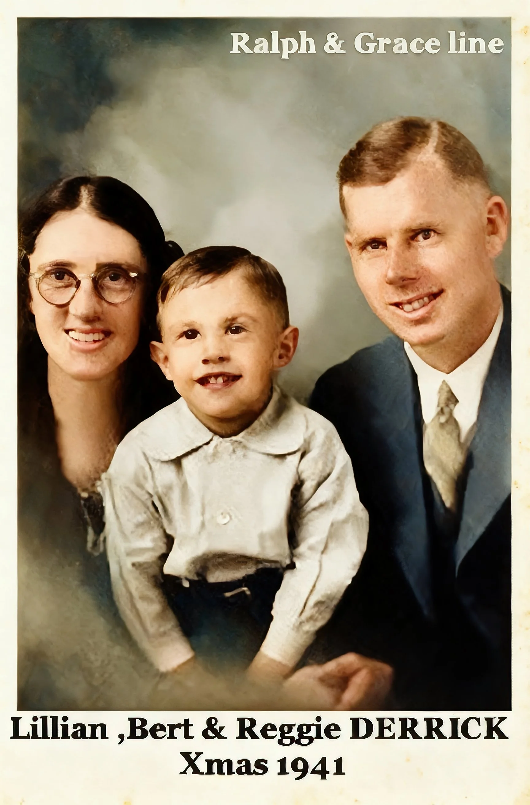 Grace Cavanough & Ralph Turnbull line Lilian HIGGINS was born in 1911. Lilian married Bertram James DERRICK in 1936. They had two children: Reginald Ernest and Pamela Lilian. Reginald Ernest DERRICK was born in 1937. Reginald married Leonie Joyce TUR