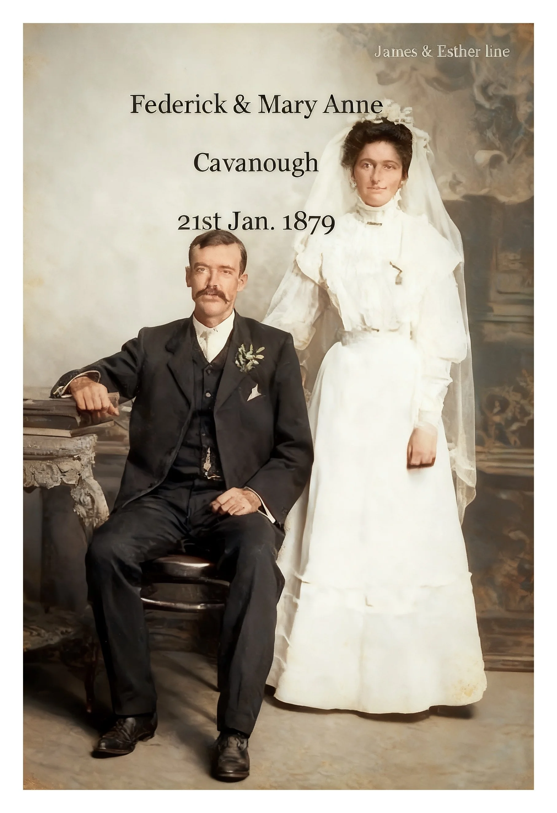 Frederick Robert CAVANOUGH was born on 12 Dec 1856 in Second Branch, Colo, Nsw, was baptised on 18 Jan 1857 in St John's C/E Wilberforce by Rev T C Ewing: the child of a farmer at Wilberforce. Died on 10 Jul 1931 in Mitchell, Qld, Au at age 74, and w