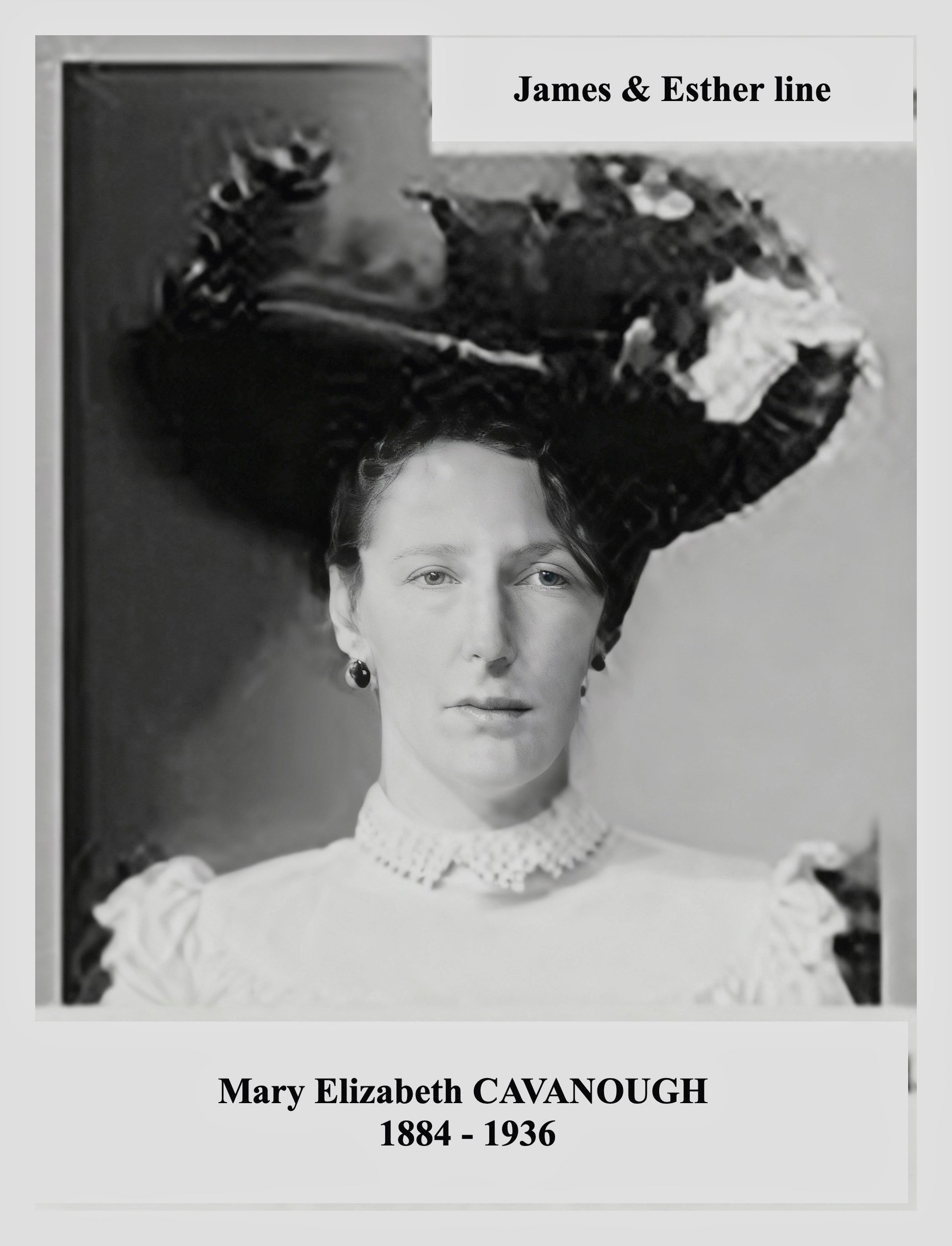 -Mary Elizabeth CAVANOUGH was born 16 Apr 1884 (twin) in Thylungra Station, Roma, Qld, died on 25 Oct 1936 in Mental Hospital, Goodna, Queensland at age 52, and was buried on 27 Oct 1936 in Goodna Asylum Cemetery. Never married. Mary had three childr