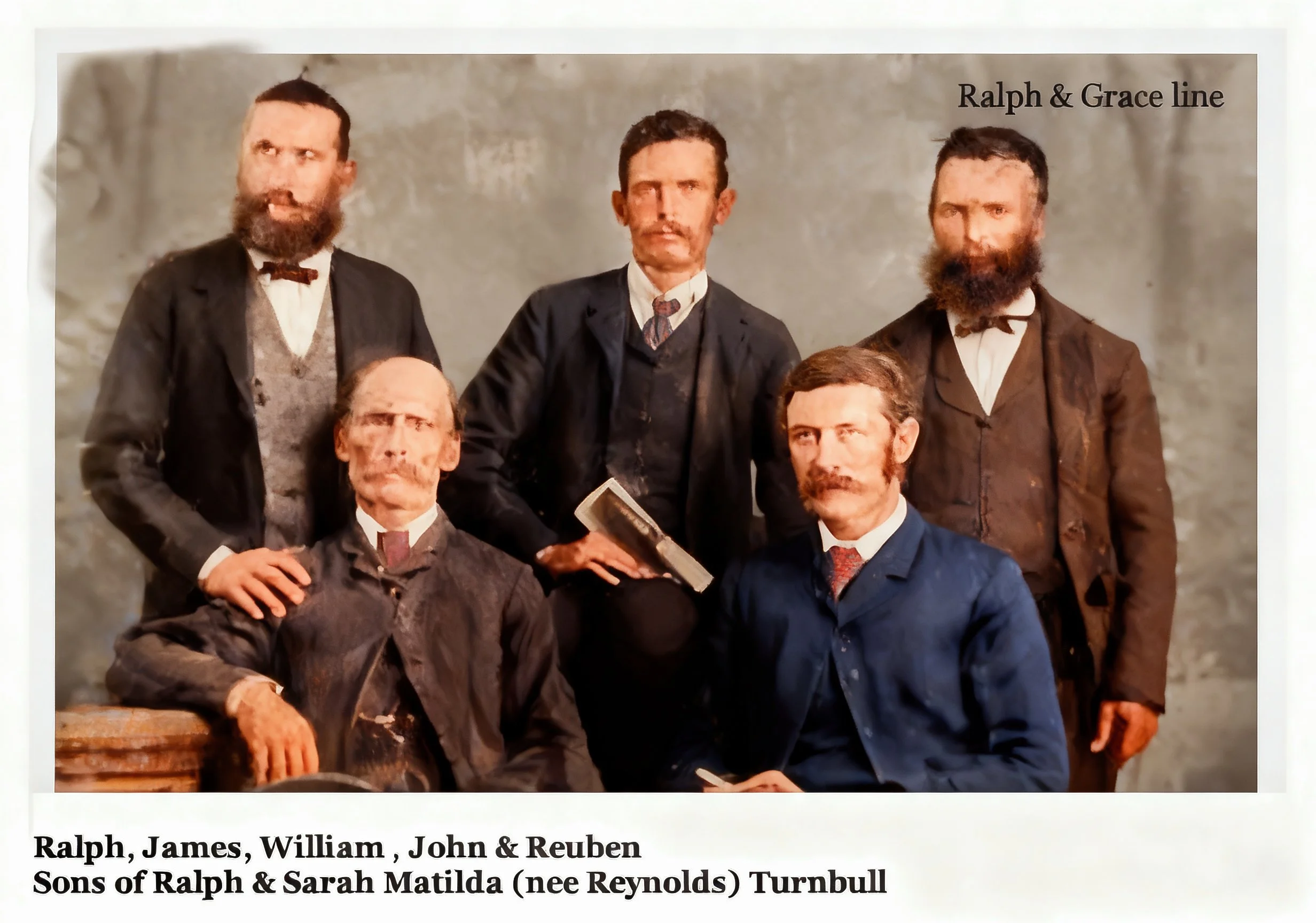 Grace Cavanough & Ralph Turnbull line.
Ralph TURNBULL was born on 15 Oct 1814 in Portland Head, Hawkesbury, Nsw, died on 11 Feb 1901 in Wilberforce, Nsw at age 86, and was buried on 14 Feb 1901 in St John's C/E, Wilberforce, Nsw. Farmer of "Ann Dale"