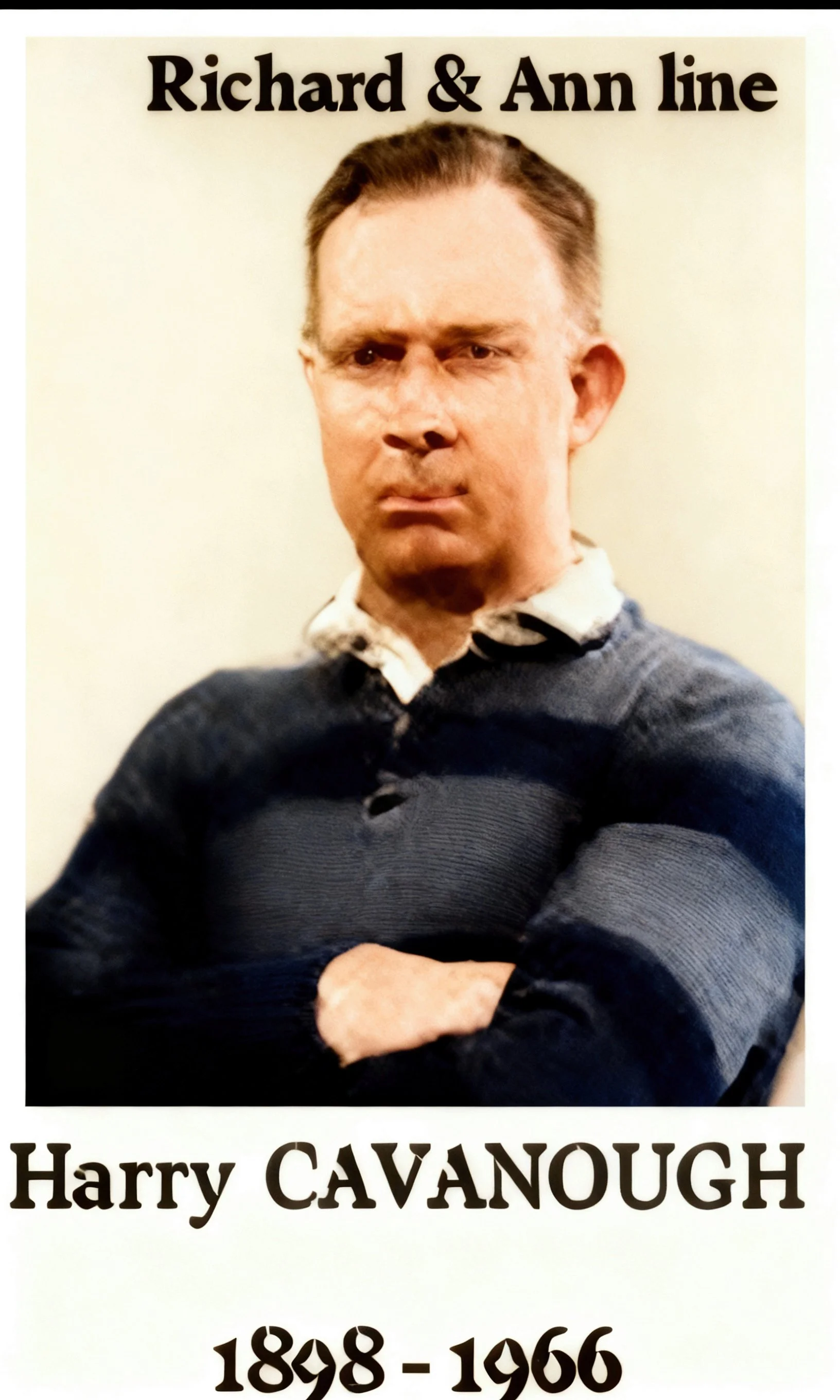 Richard & Anne Cross 
Harry Cavanough (1898–1966) was an Australian rugby league footballer who played in the 1920s. He was a multi premiership winner with South Sydney Rabbitohs and he also played for Newtown in the NSWRL competition. Playing career