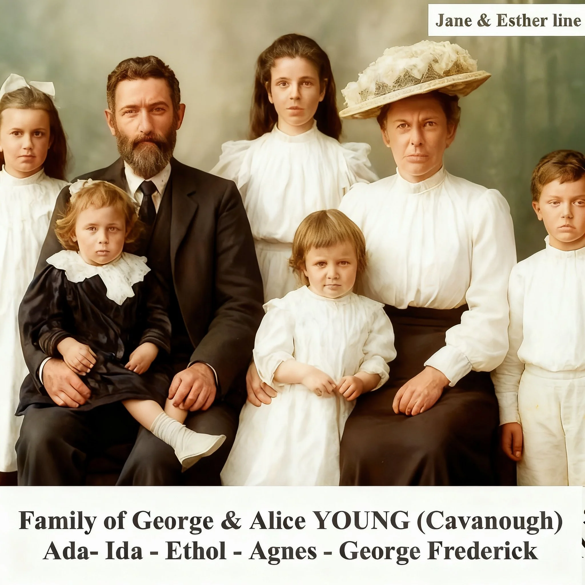 James & Esther line Alice Jane CAVANOUGH was born on 3 Nov 1879 (twin) in Qld, Au and died on 16 May 1911 Townsville Hospital at age 31. Obituary reported as Alice Amelia Young. Buried 17 May. Alice married George YOUNG in 1898 in Qld. They had 5 chi