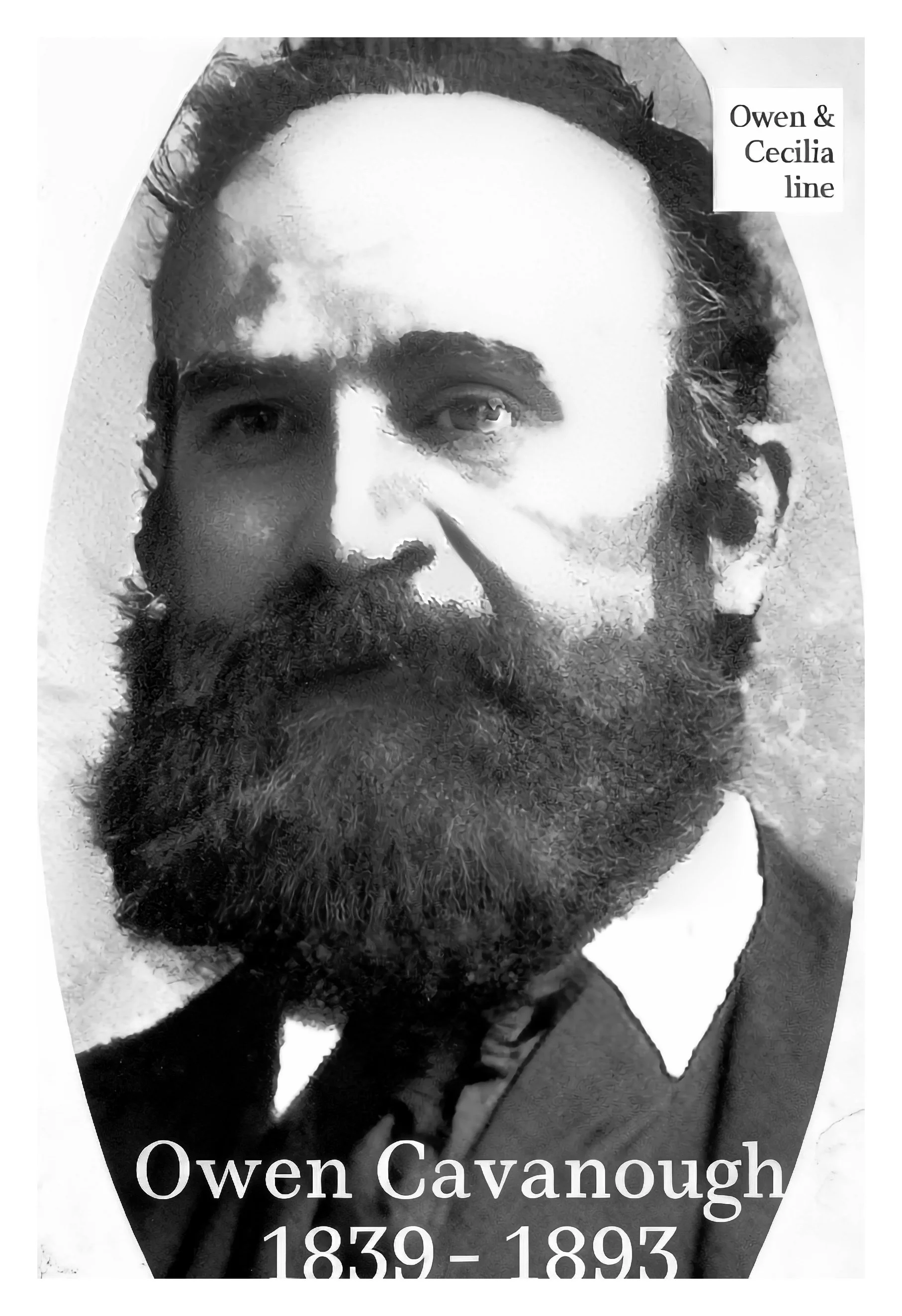 Owen & Cecilia line
1-Owen CAVANOUGH was born on 11 Jul 1839 in Lower Hawkesbury, Nsw, died on 29 Dec 1893 in Central Macdonald, Nsw at age 54, and was buried on 30 Dec 1893 in Wesleyan Cemetery, Sackville Reach.
Owen married i) Emma BAKER on 15 Jul 