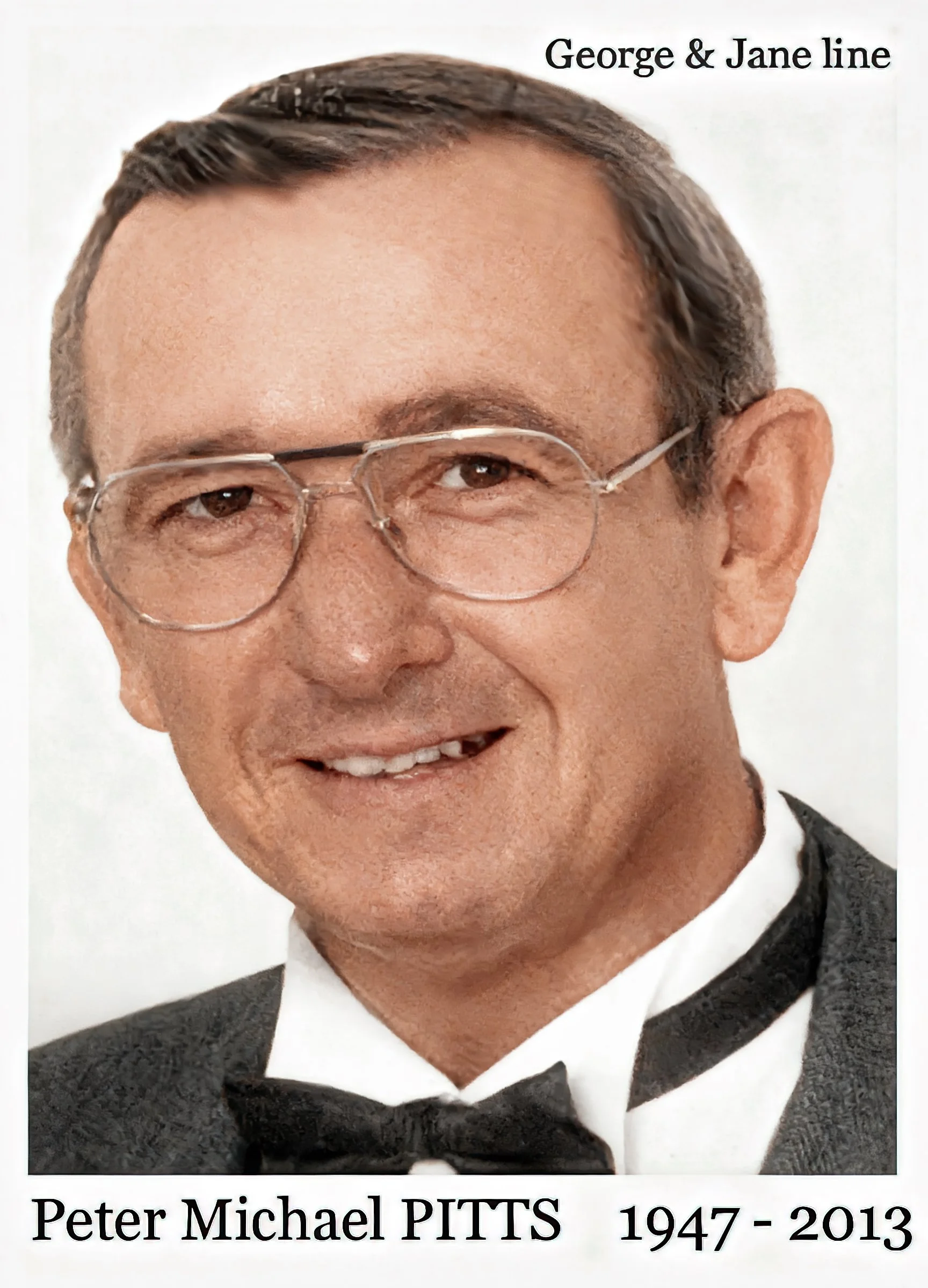 Peter Michael PITTS was born on 18 Dec 1947 in Mater Hospital, Waratah, Nsw, Au and died on 1 Jun 2013 in Newcastle, Nsw at age 65. The cause of his death was metastatic bowel cancer. Peter married Kerri Anne WHITE on 6 Sep 1969 in St Peters C/E, Ham