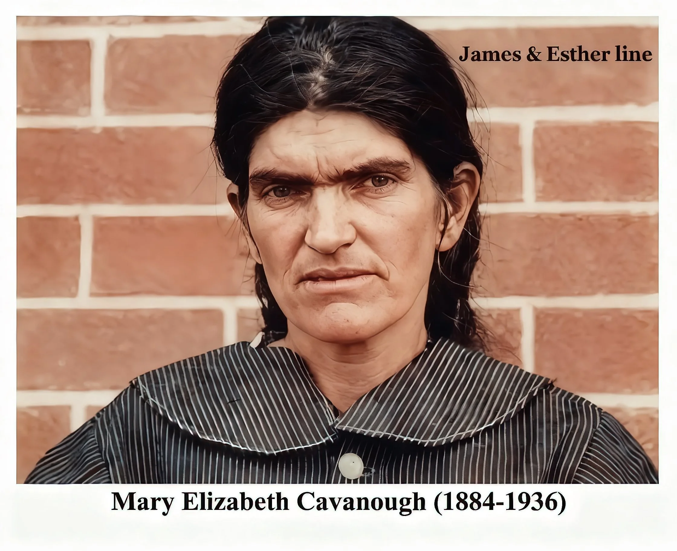 Mary Elizabeth CAVANOUGH was born 16 Apr 1884 (twin) in Thylungra Station, Roma, Qld, died on 25 Oct 1936 in Mental Hospital, Goodna, Queensland at age 52, and was buried on 27 Oct 1936 in Goodna Asylum Cemetery. Never married. Mary had three childre