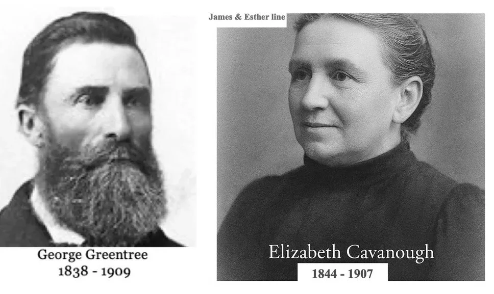 James Cavanough & Esther Huxley Line. Elizabeth CAVANOUGH was born on 28 Aug 1844 in Second Branch, Freeman's Reach, Nsw, died on 21 Aug 1907 in Freemans Reach, Nsw at age 62, and was buried on 22 Aug 1907 in St Matthew's C/E, Windsor, Nsw. Elizabeth