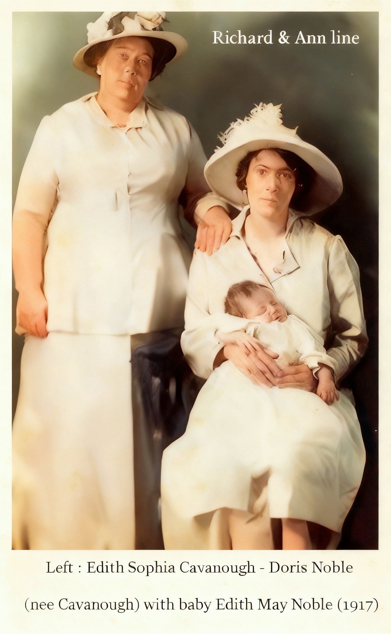 Richard Cavanough & Anne Cross Line Alexander married Edith Sophie TYE on 27 Feb 1892 in Registry Office, Newtown, Nsw. Edith was born 1 Jan 1874 in Alexandria, Nsw, died 16 Nov 1937 in Marrickville, Nsw at age 63, and was buried 17 Nov 1937 in Ang/A