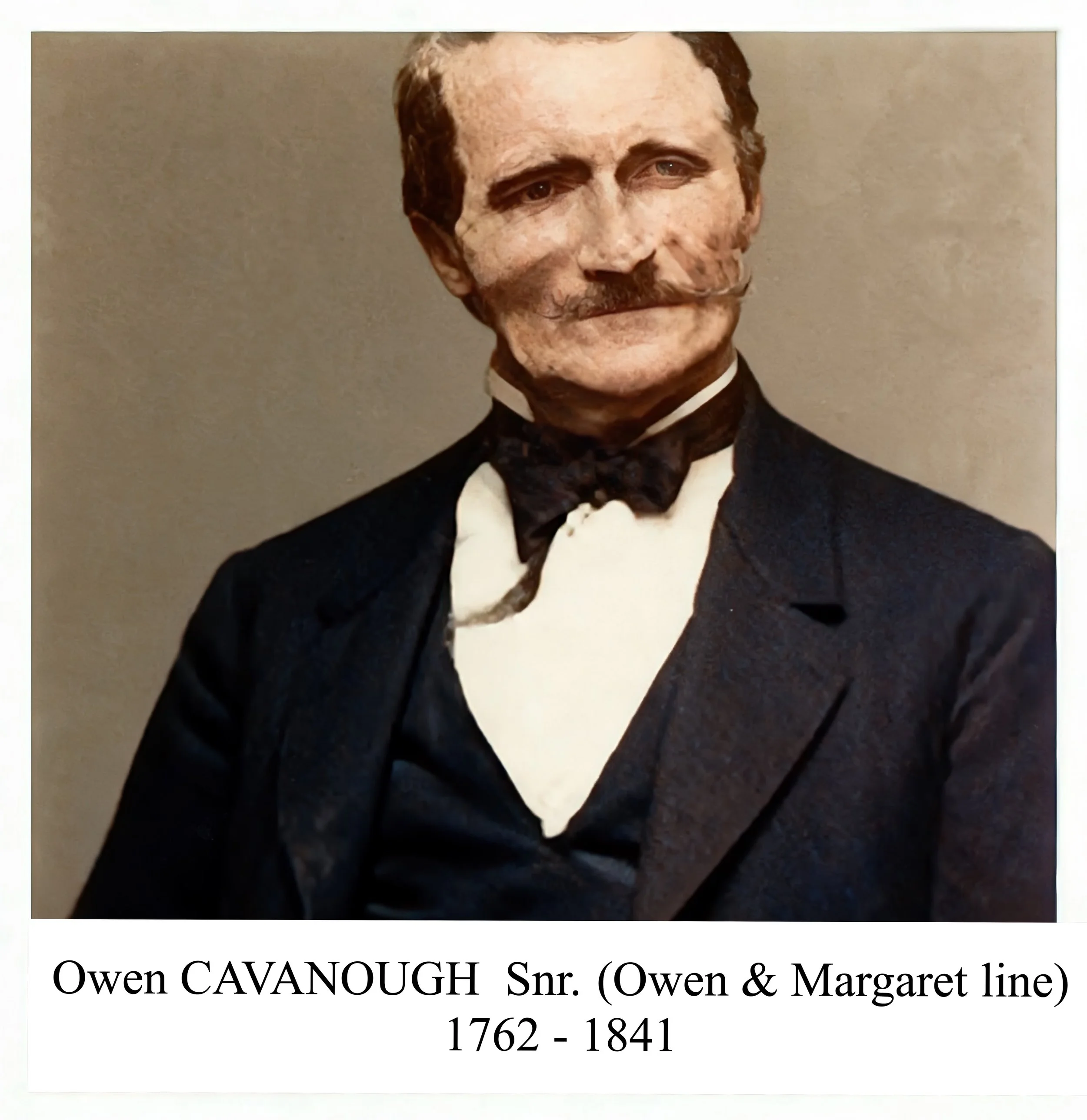 OWEN CAVANOUGH Born 1762 Gosport Hampshire, England. Baptised 20th Jun 1762 Holy Trinity Church Gosport Hampshire England. Died 27 Nov 1841 Wheeney Creek, Colo, Nsw. Buried Old Wesleyan Cemetery, Sackville Reach. Father Owen CAVANDER (Bef 1746-1781) 