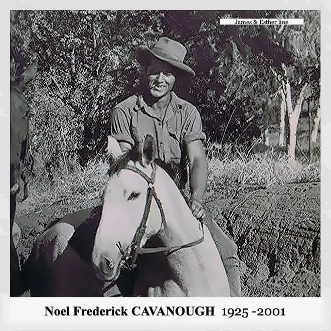 el Federick Cavanough
Noel Frederick CAVANOUGH was born on 27 Jun 1925 in Augathella, Qld, Australia, died on 3 Dec 2001 in Norman Park, Qld, Au at age 76, and was buried in Lutwyche Cemetery, Brisbane, Qld.  His funeral was held on 5 Dec 2001. He wo