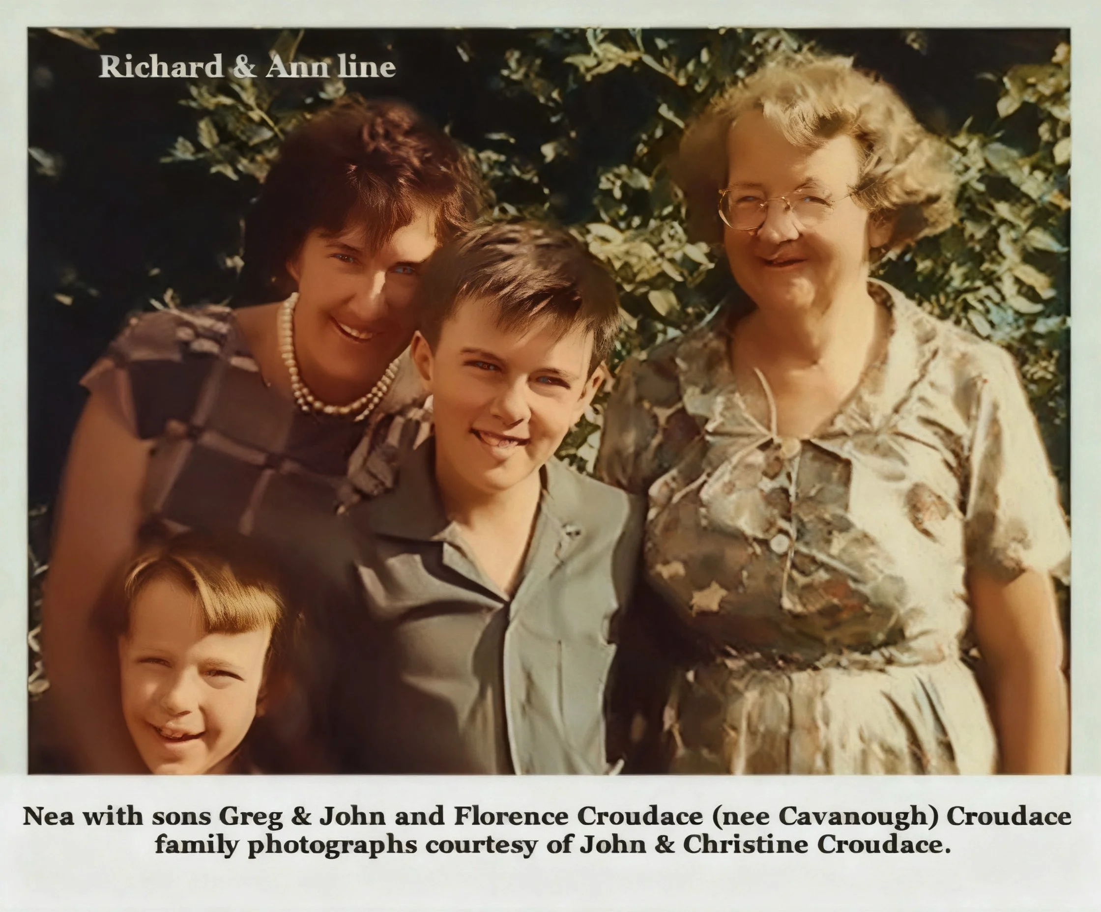 Richard cavanough & Anne Cross line
Florence Ethel Lily CAVANOUGH was born in 1899 in Paddington, Sydney, Nsw, died on 1 Jun 1987 in Leichardt, Nsw at age 88. Cremated on 4 Jun 1987, Rookwood.
Address: 1 Butt St Sefton 2162. Member of O.C.F. Emily he